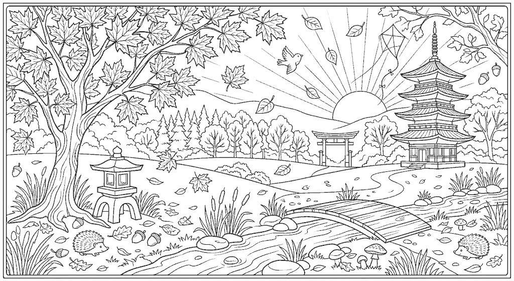 秋 塗り絵