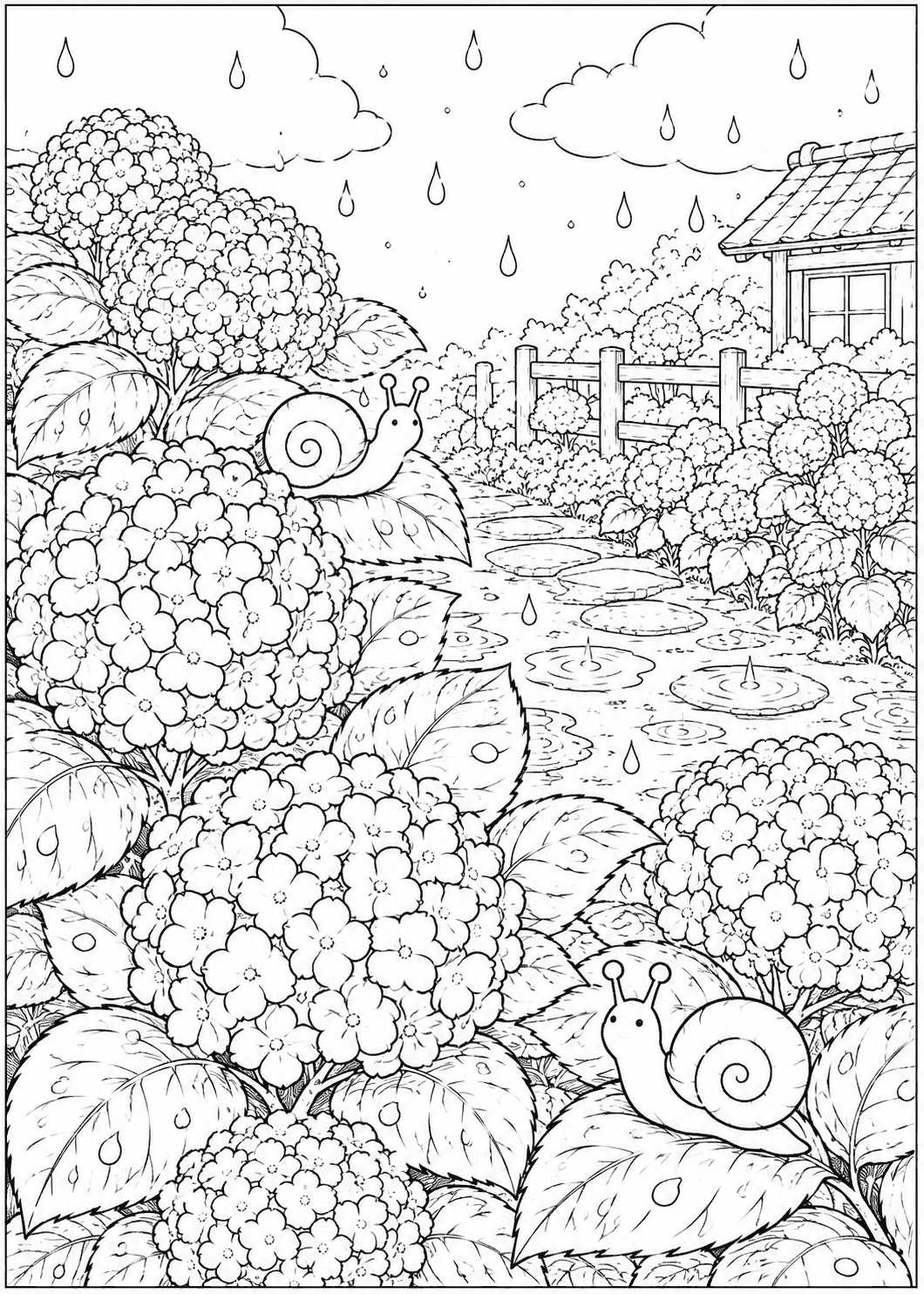雨の日 塗り絵