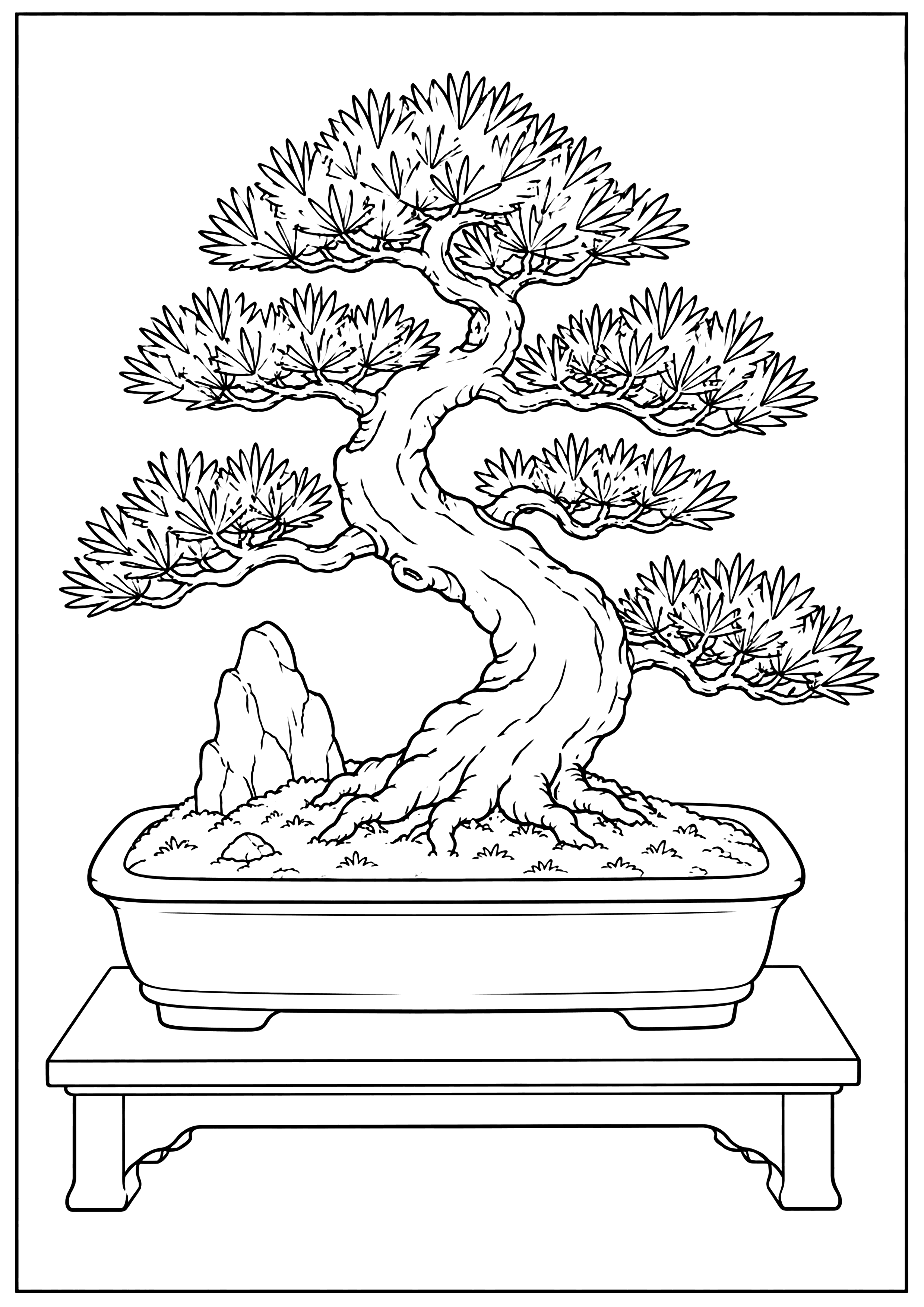 盆栽 塗り絵