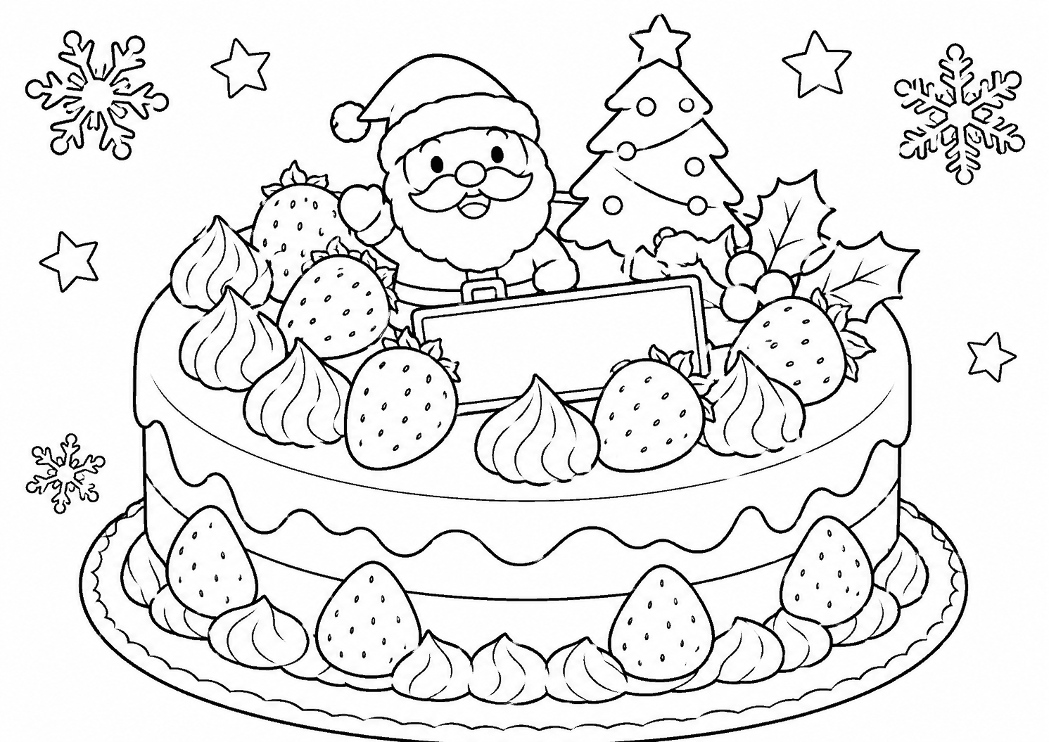 クリスマスケーキ 塗り絵