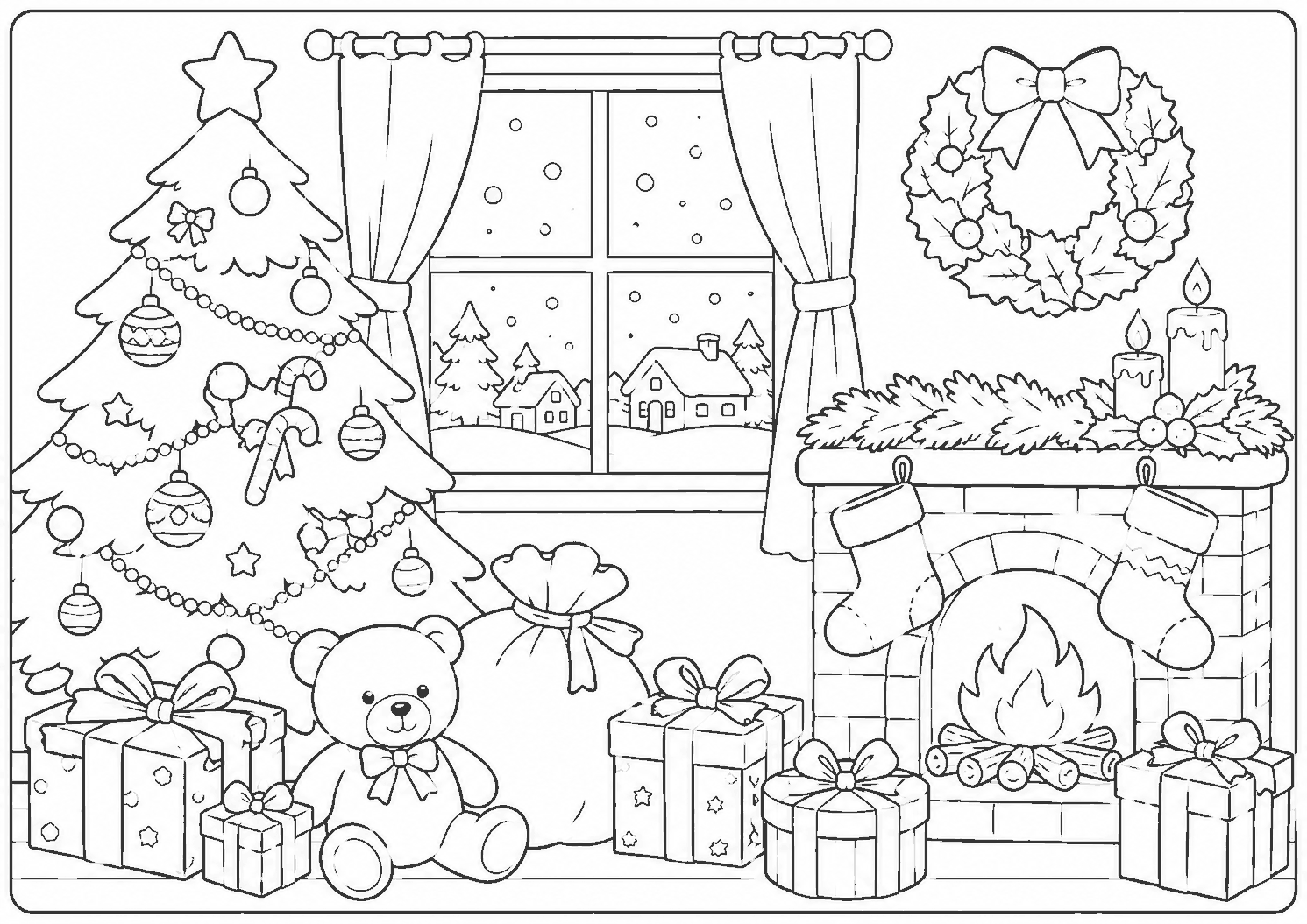 クリスマス 塗り絵