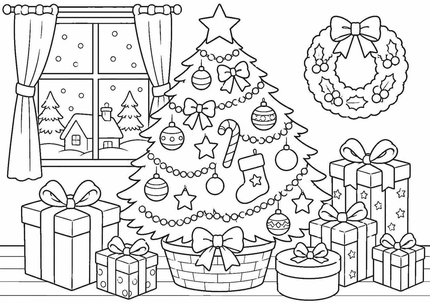 クリスマス 塗り絵