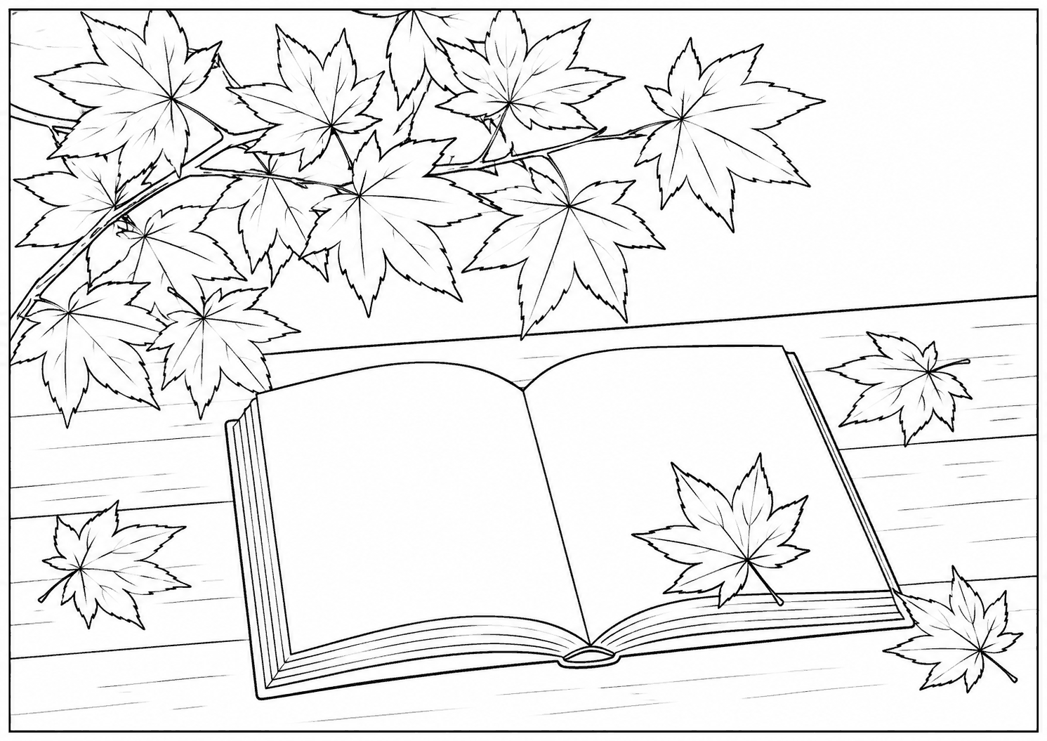 読書の秋 塗り絵
