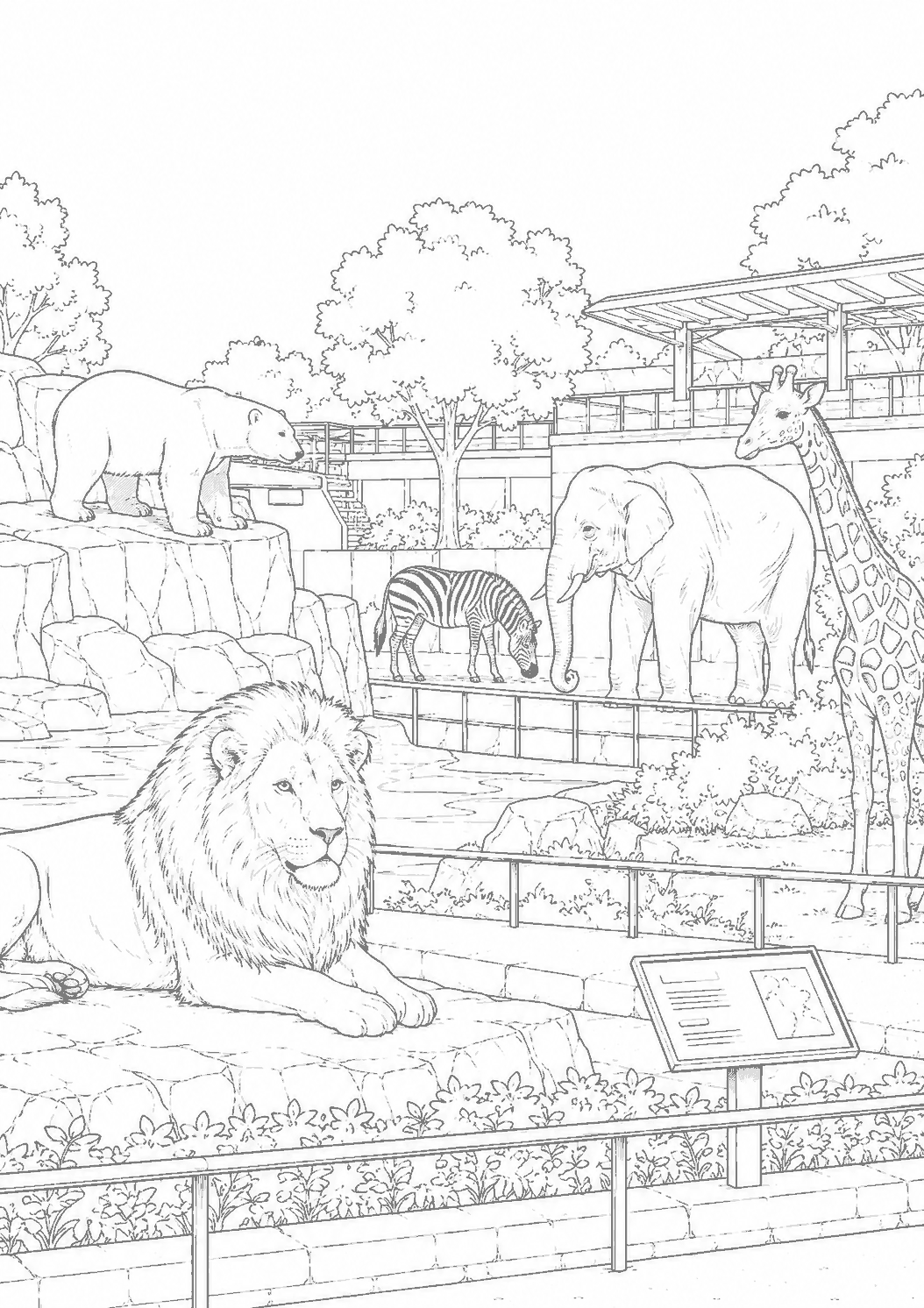 動物園 塗り絵