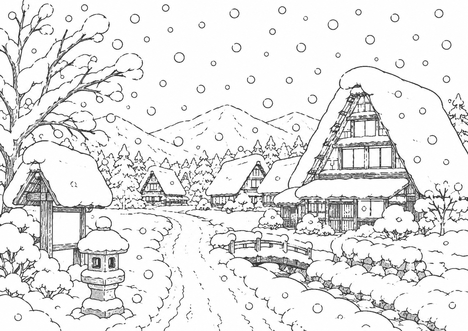 冬 塗り絵