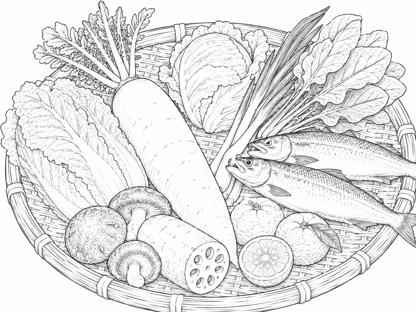 冬の食材 塗り絵