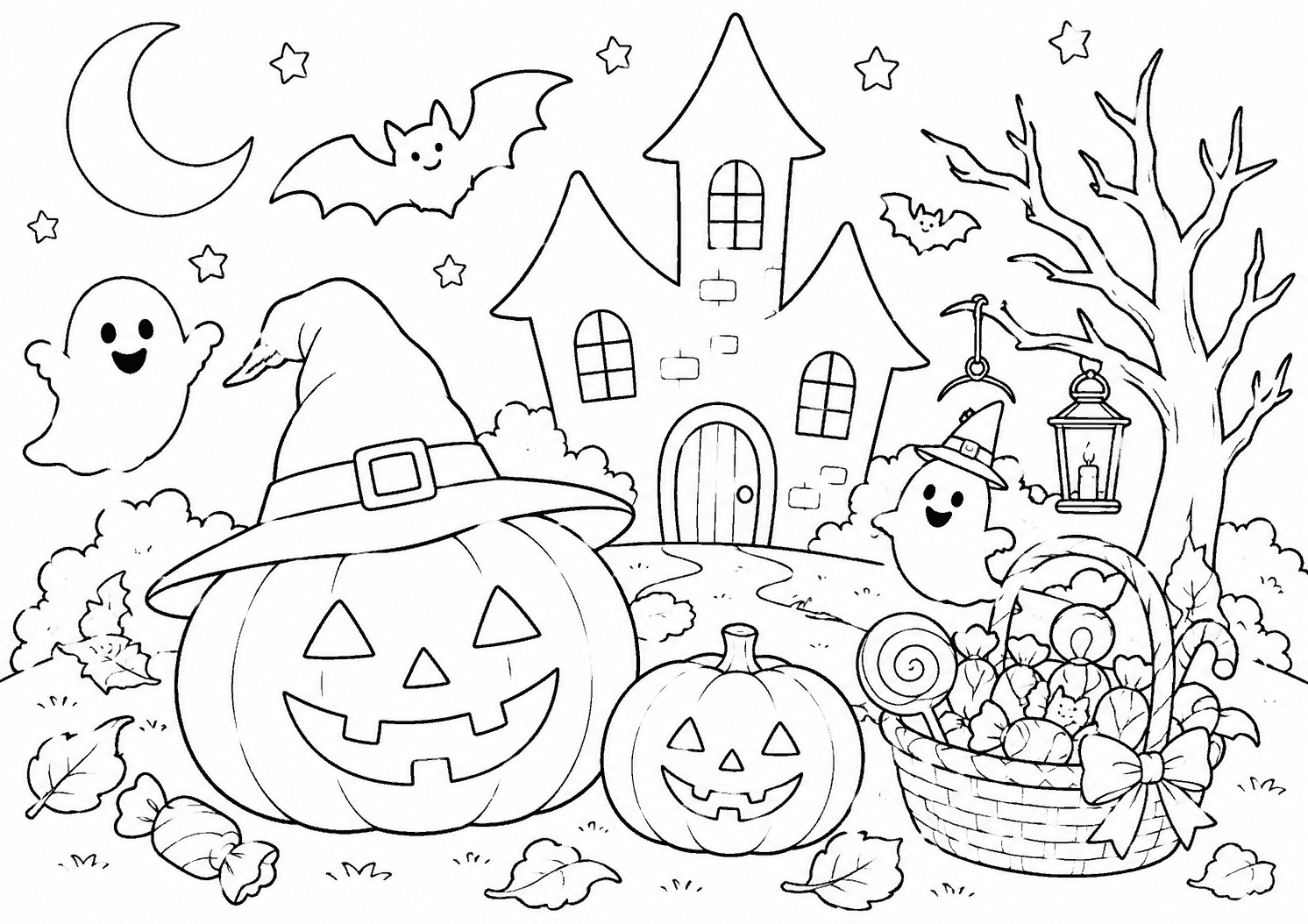 ハロウィン 塗り絵