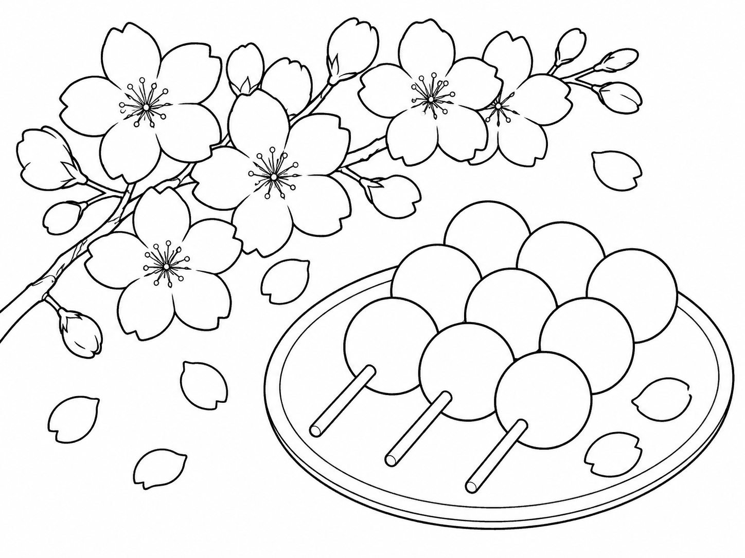 花より団子 その2 塗り絵