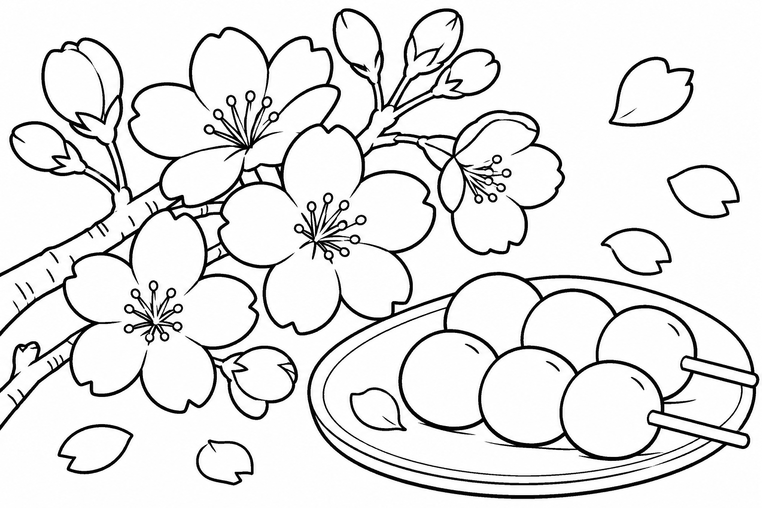 花より団子 塗り絵