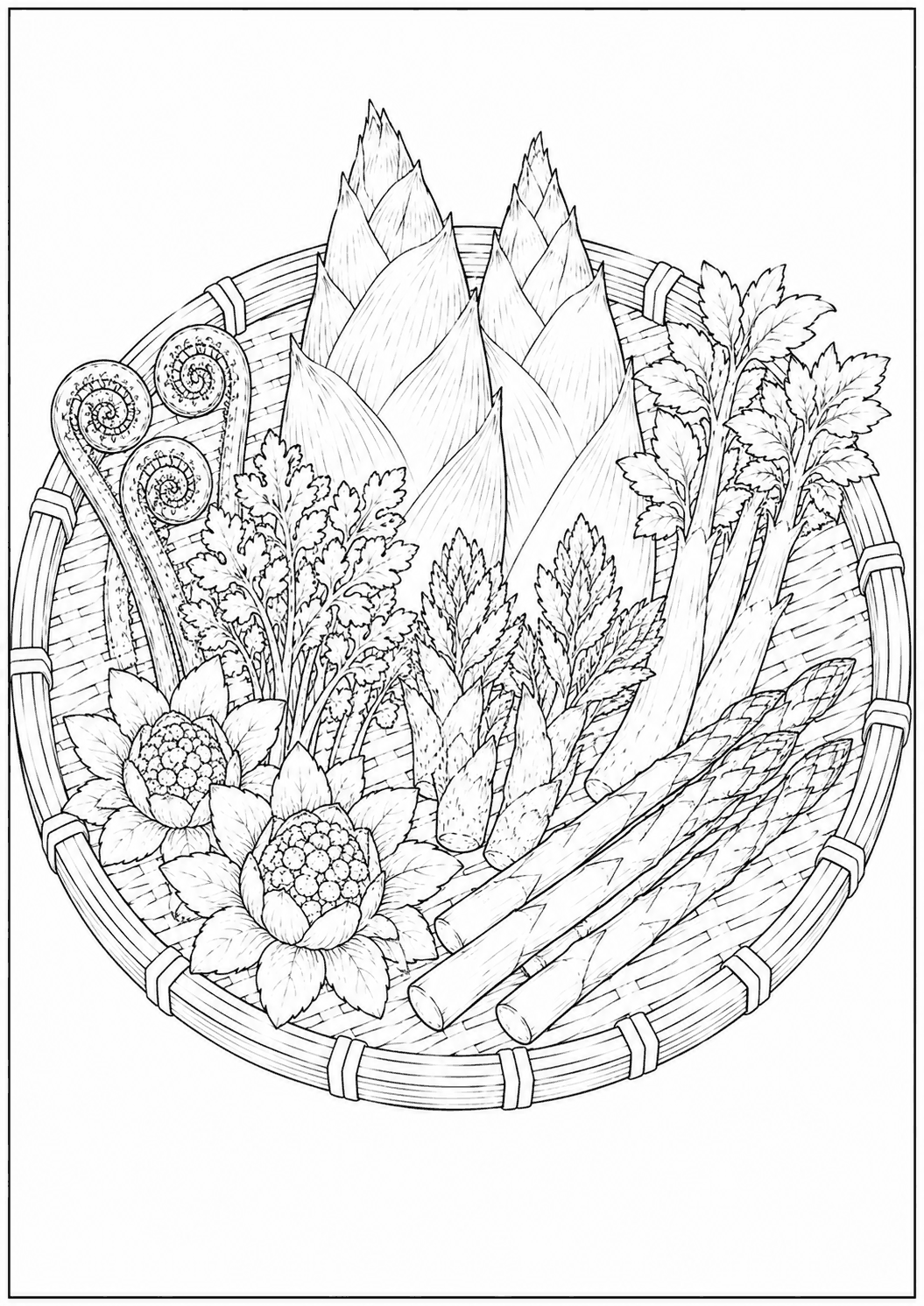 春の味覚 塗り絵