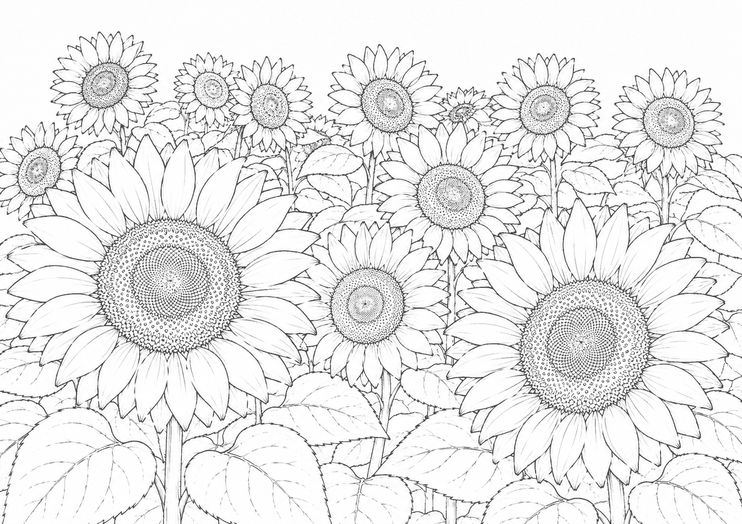 ひまわり 塗り絵