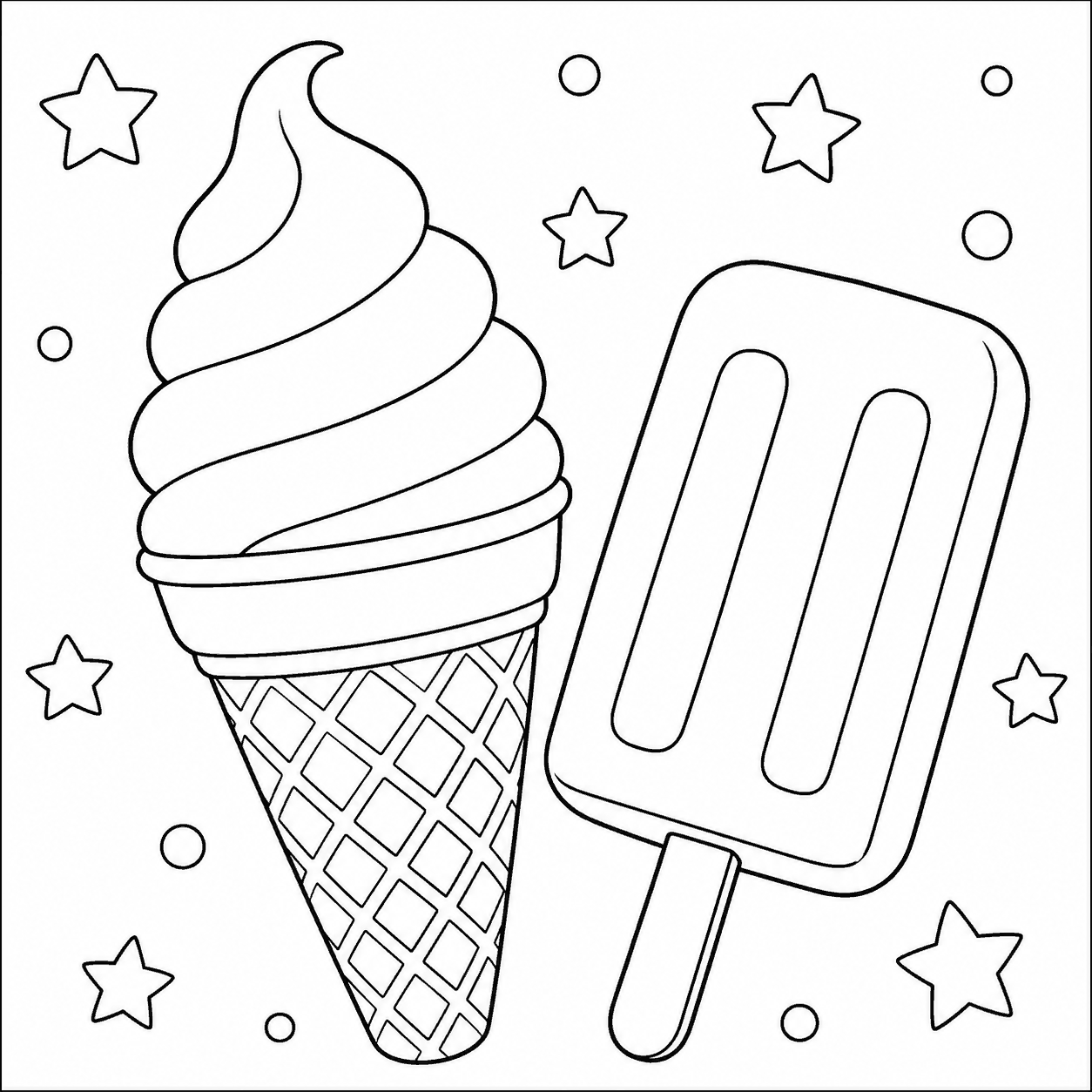 アイスクリーム 塗り絵
