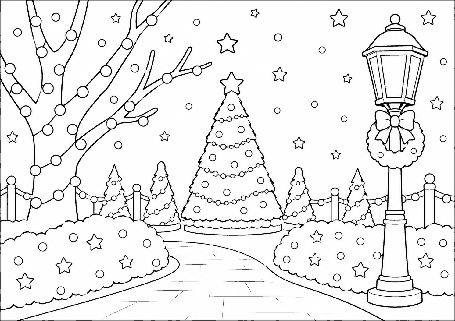 イルミネーション 塗り絵