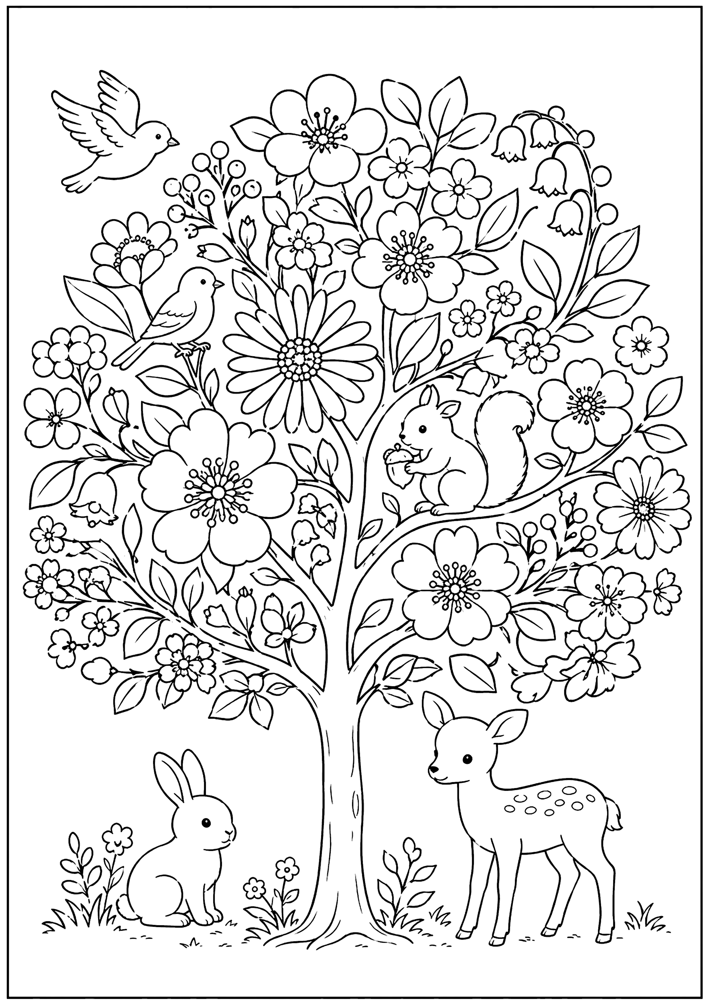 色んな花 塗り絵