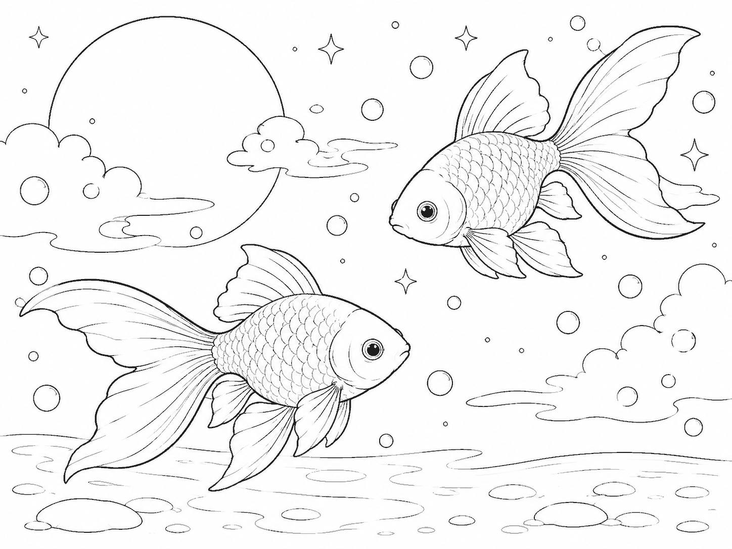 金魚 塗り絵