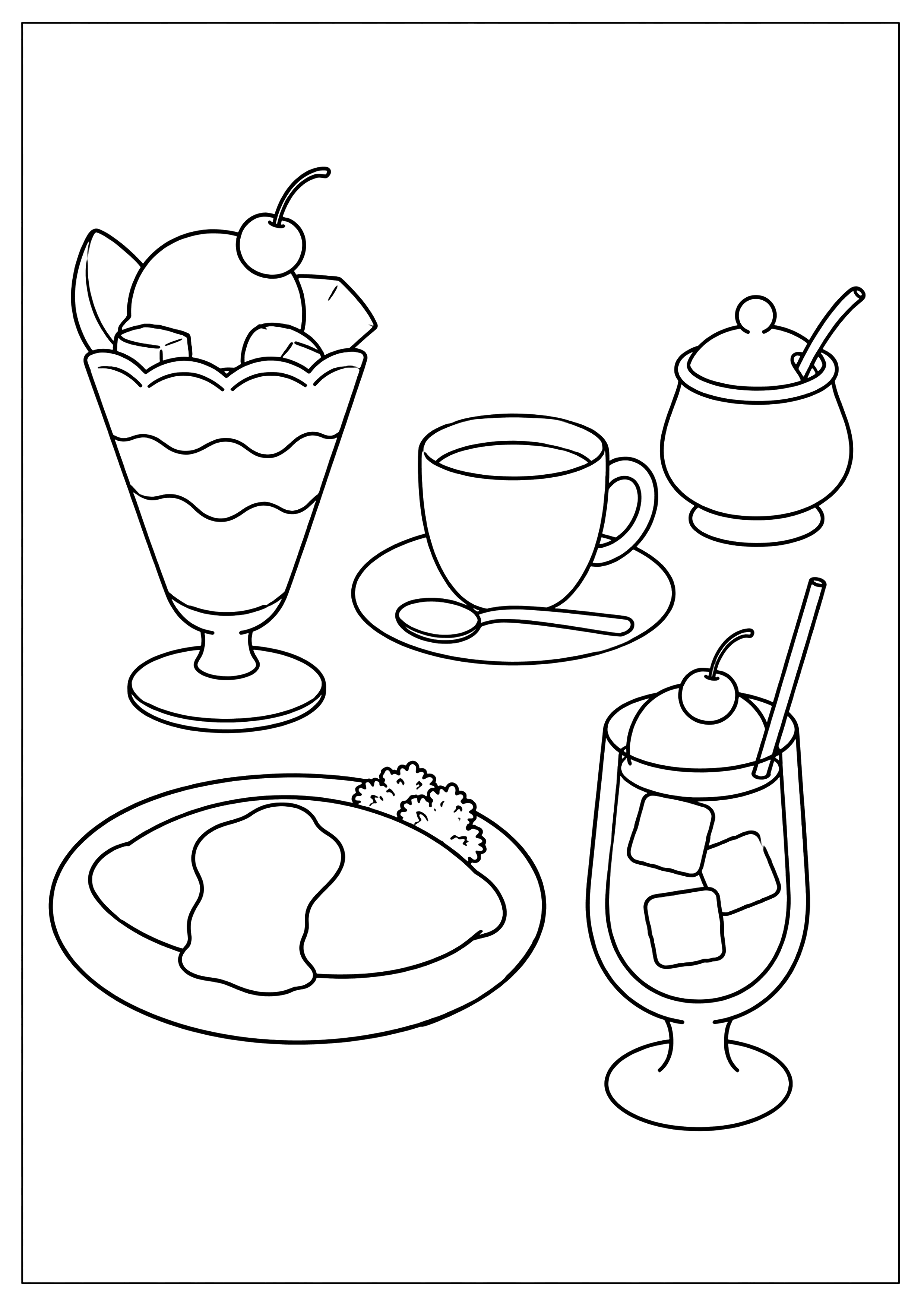 喫茶店 塗り絵