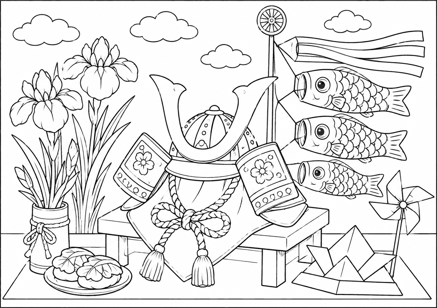 こどもの日 塗り絵