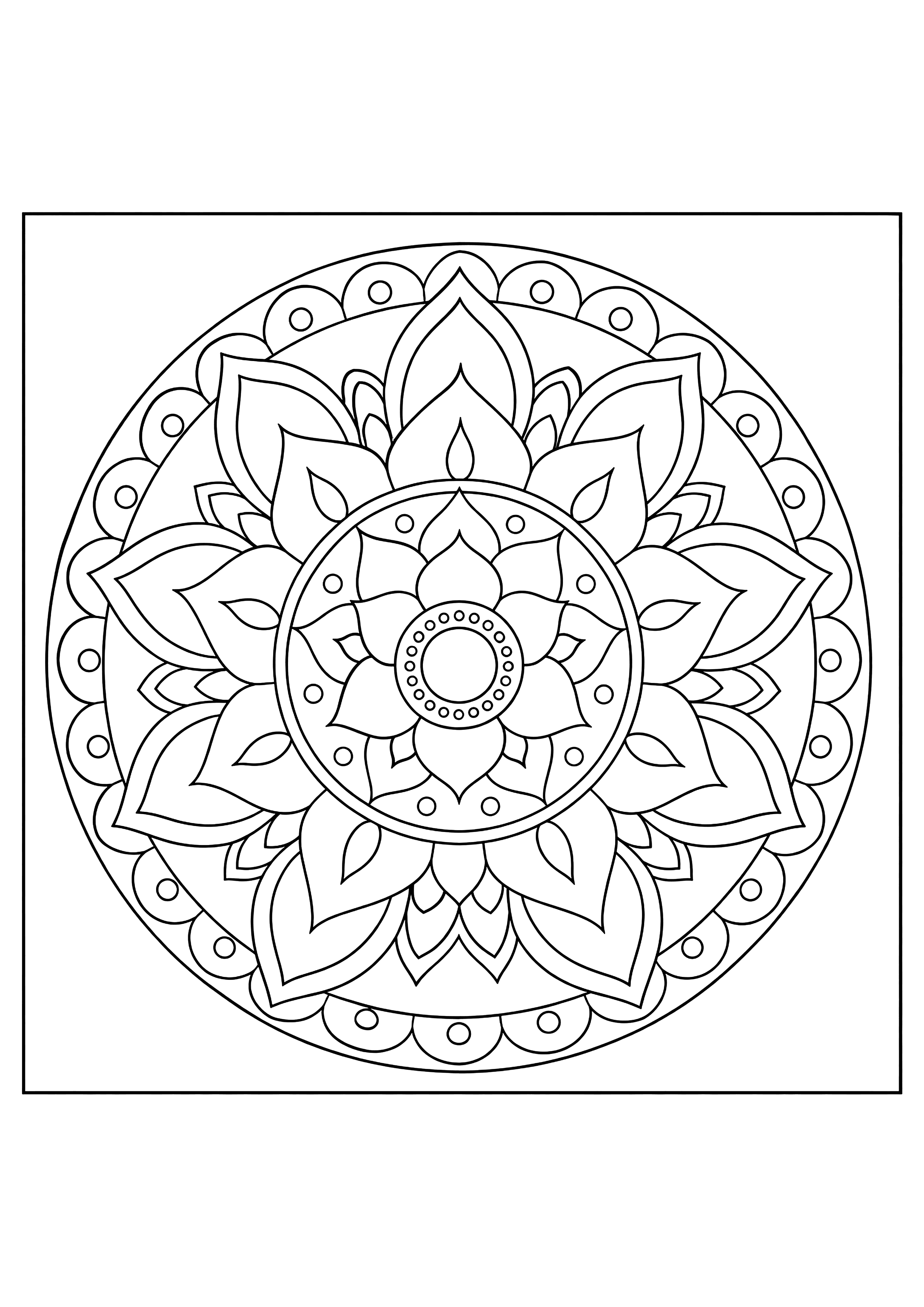 曼荼羅もよう 塗り絵