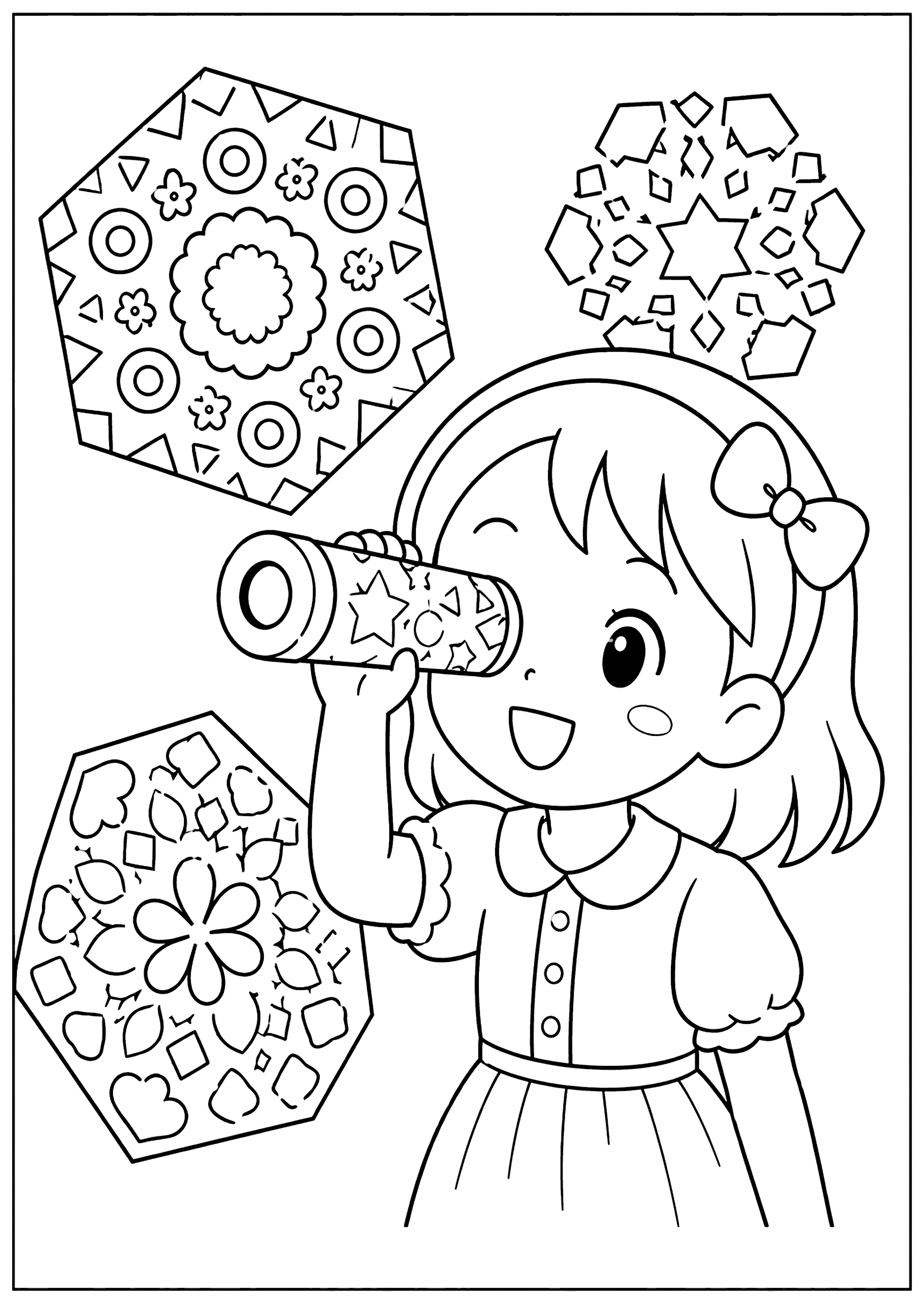 万華鏡 塗り絵