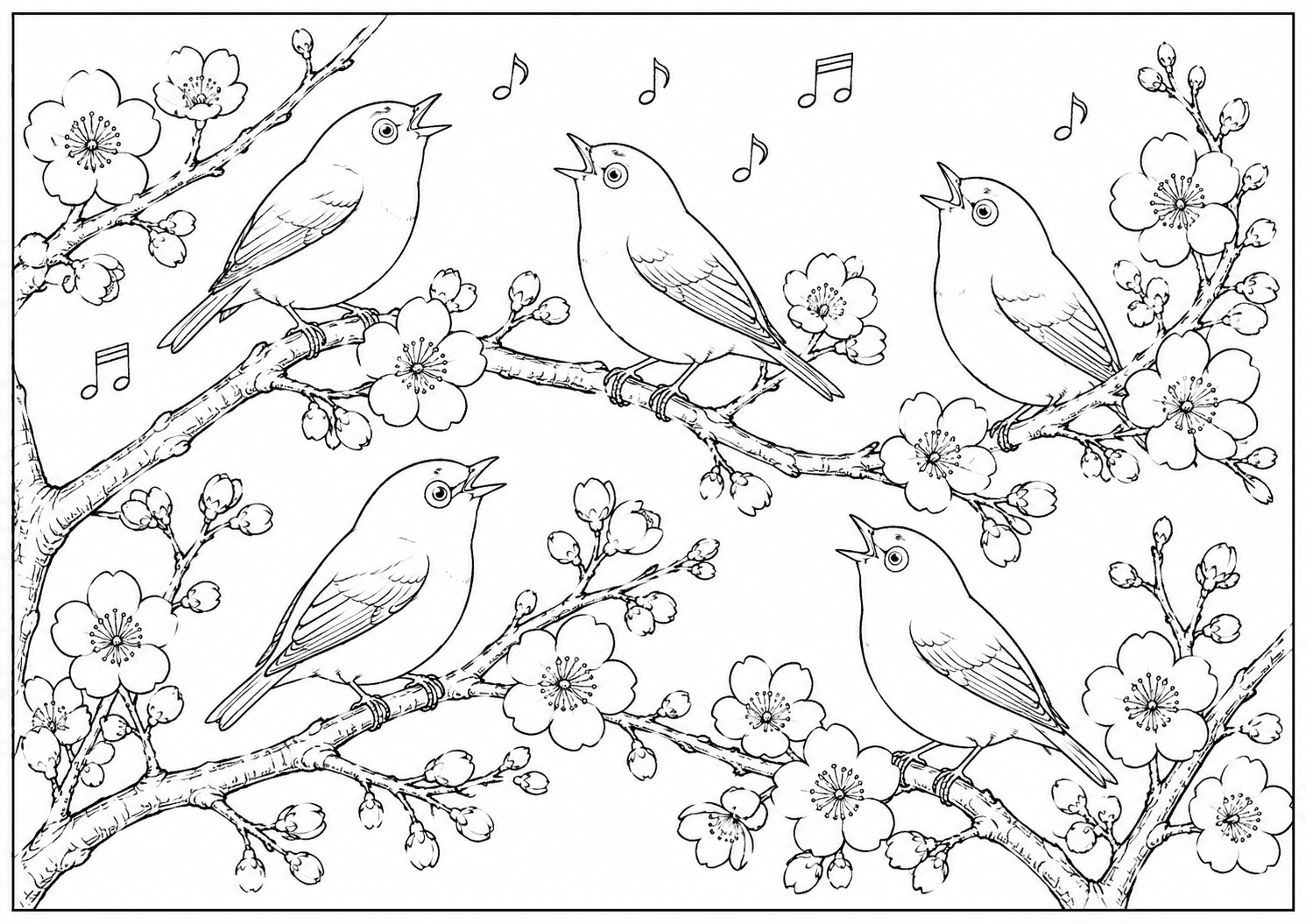 メジロ 塗り絵