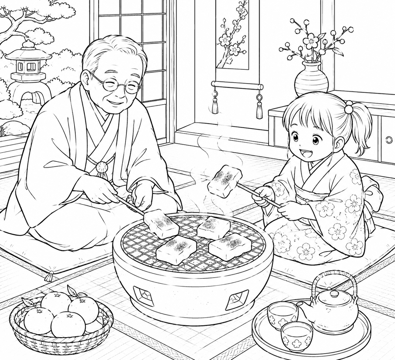 餅 塗り絵