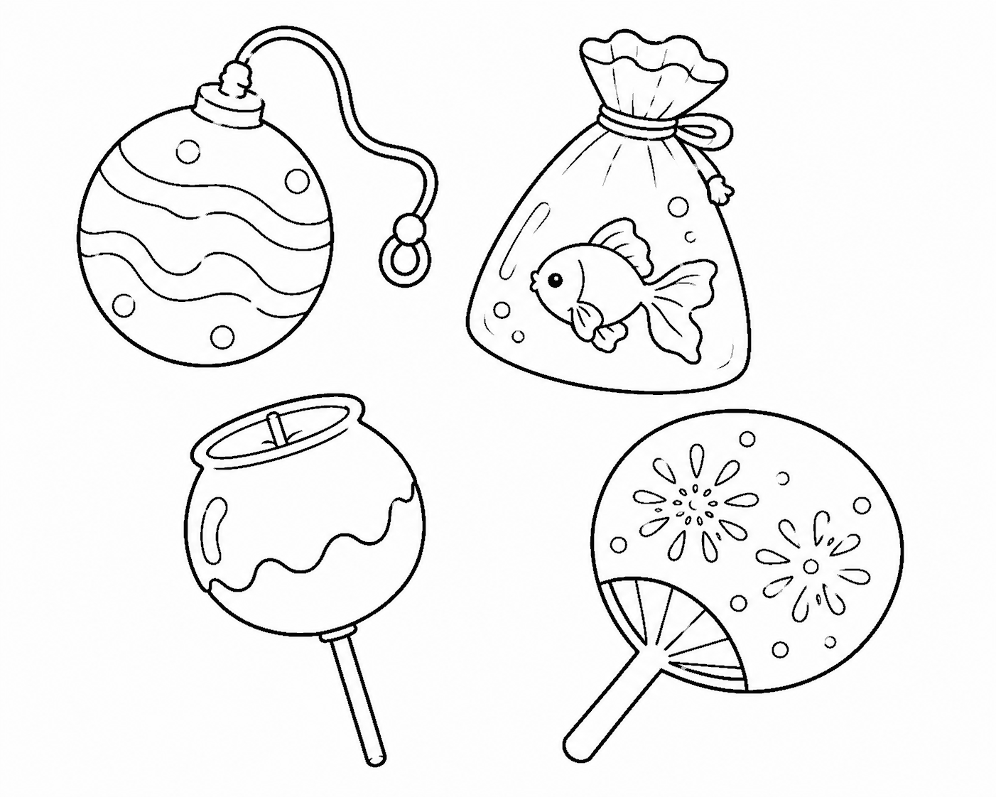 夏祭り 塗り絵