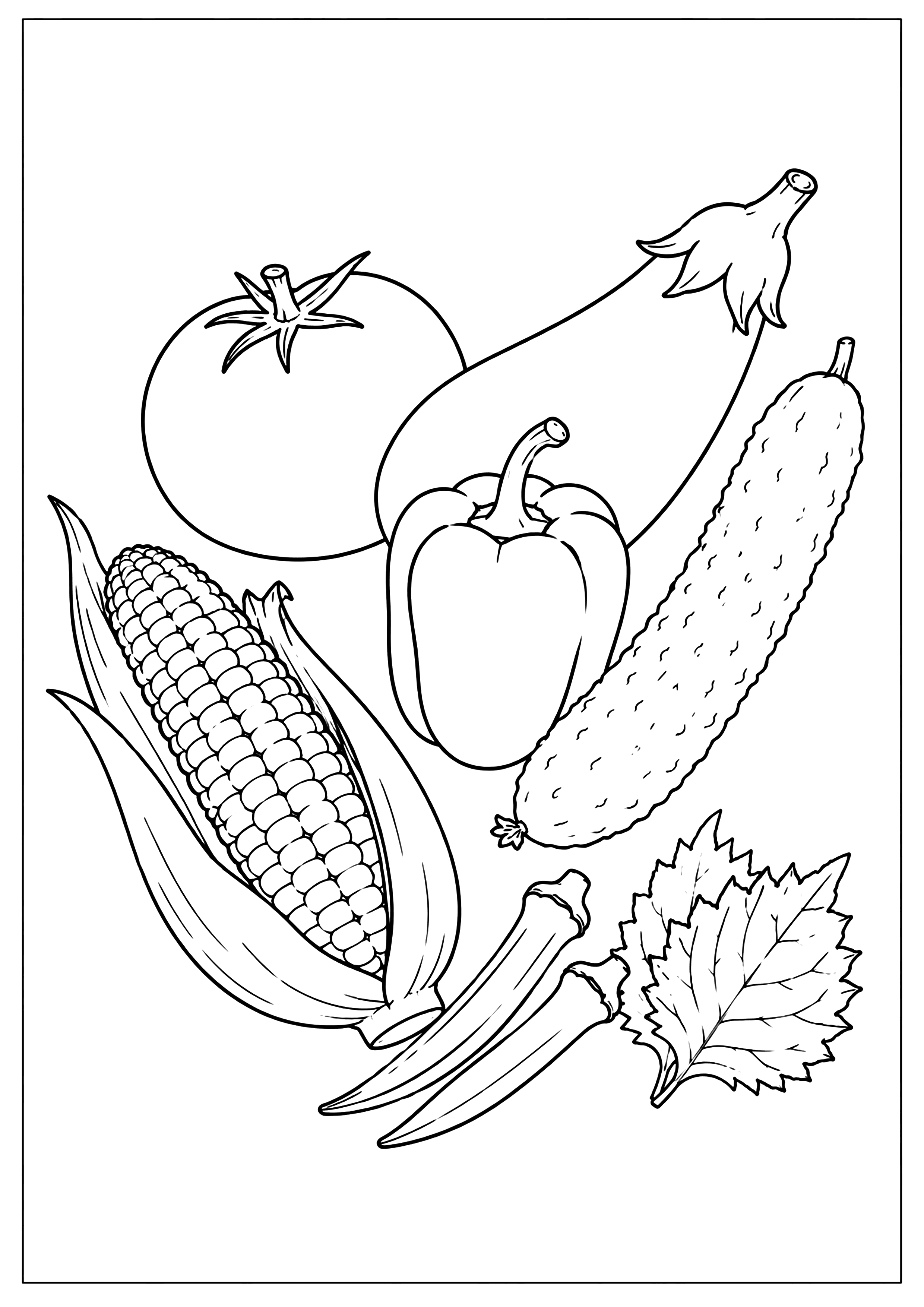 夏野菜 その2 塗り絵