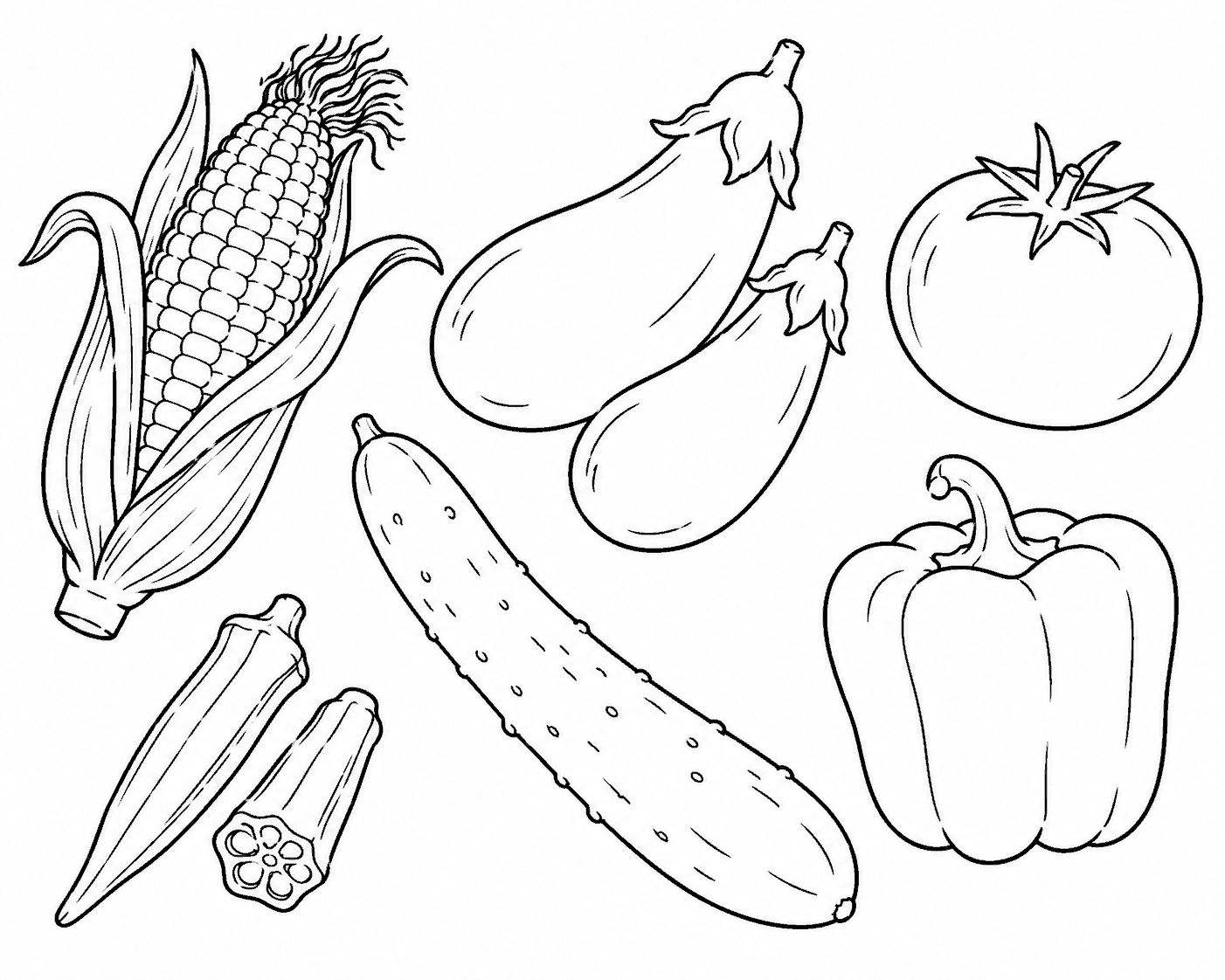 夏野菜 塗り絵