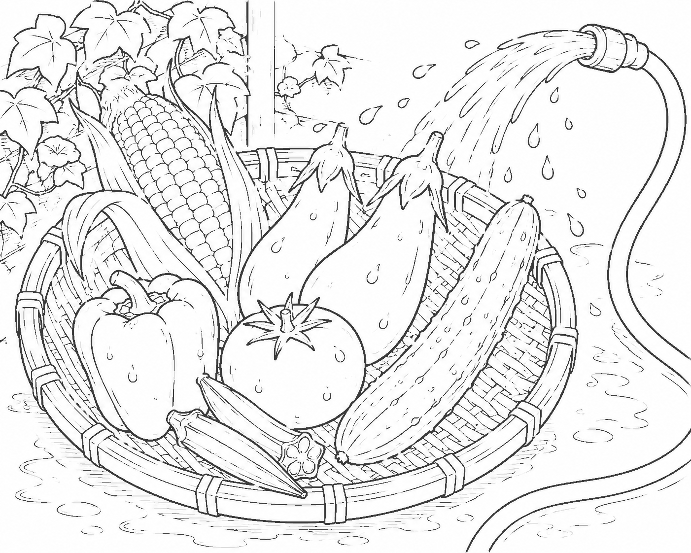 夏野菜 塗り絵
