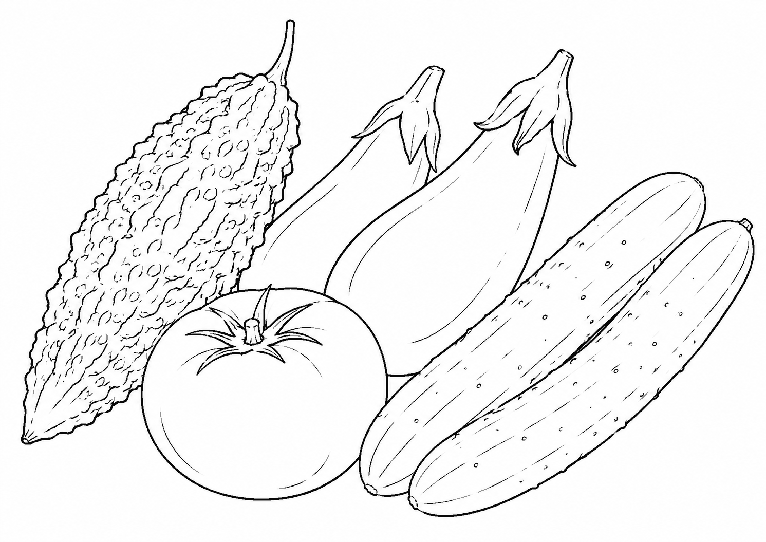 夏野菜 塗り絵