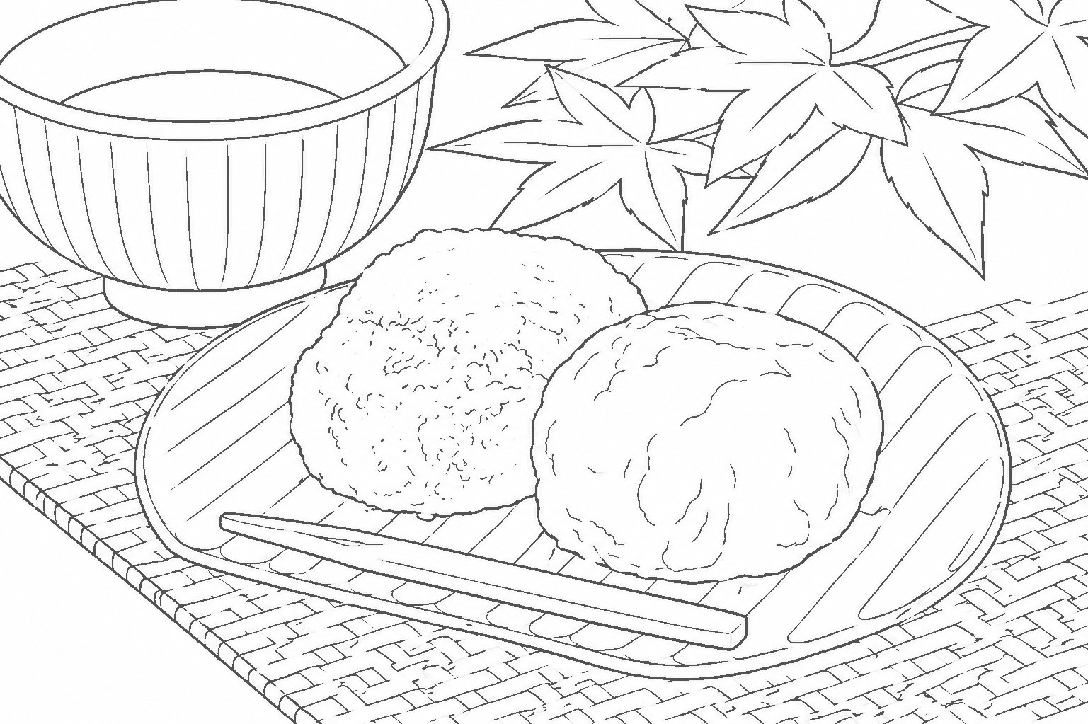 おはぎ 塗り絵