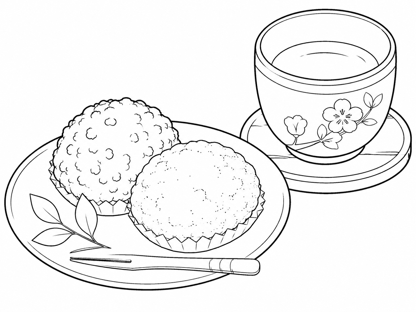 おはぎ 塗り絵