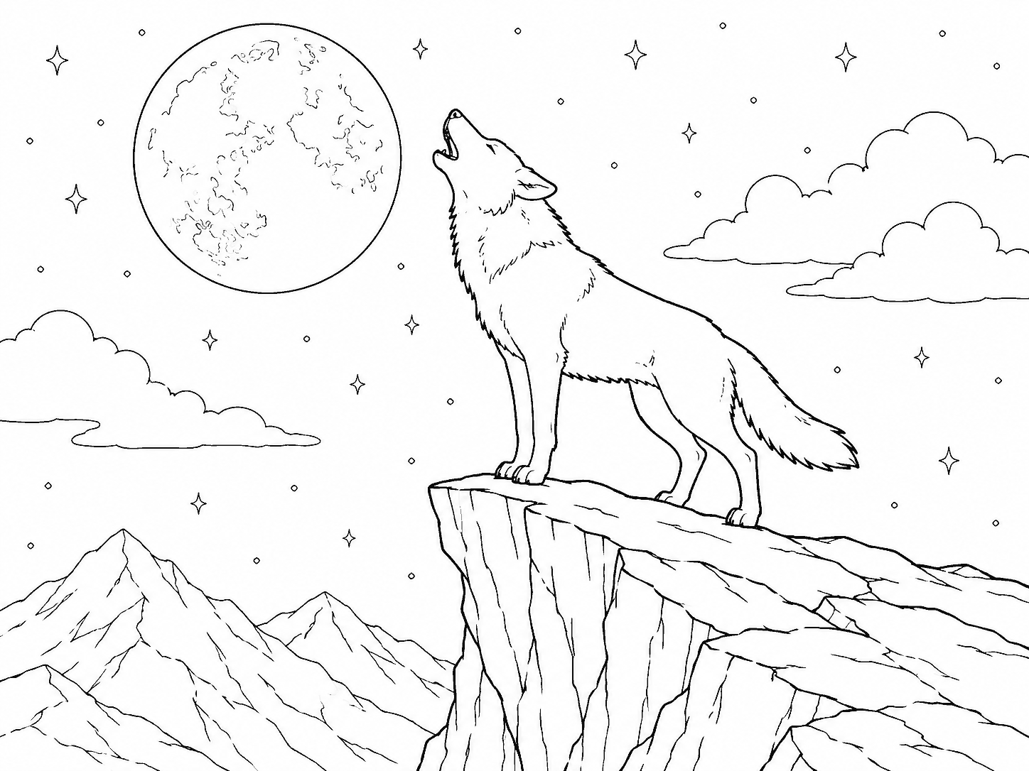 狼 塗り絵