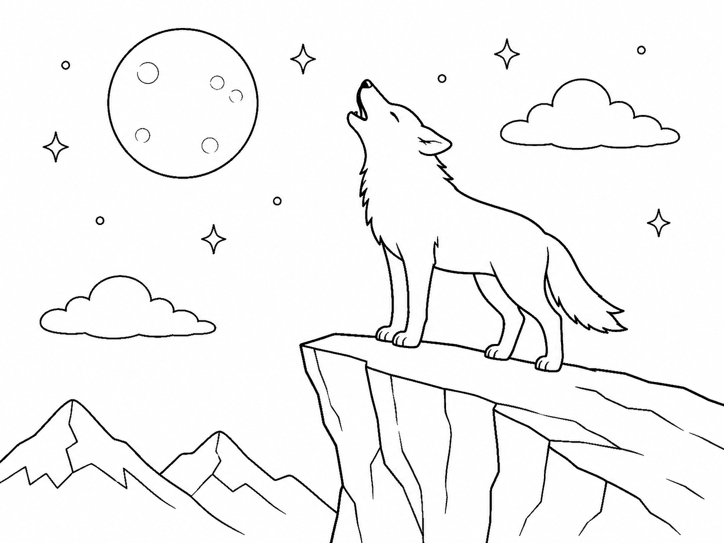 狼 塗り絵