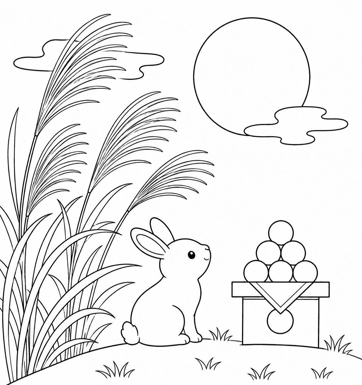 お月見 塗り絵