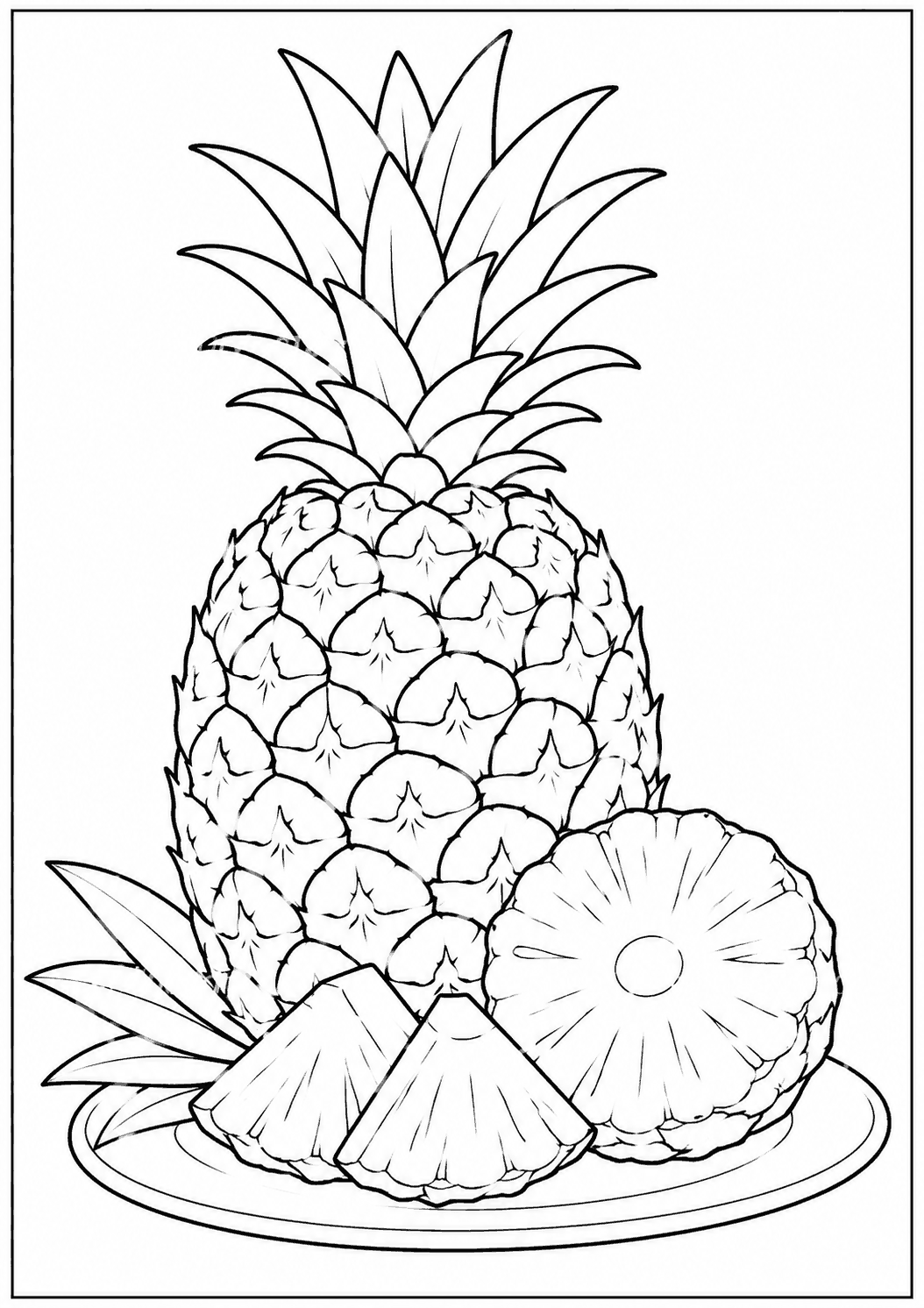 パイナップル 塗り絵