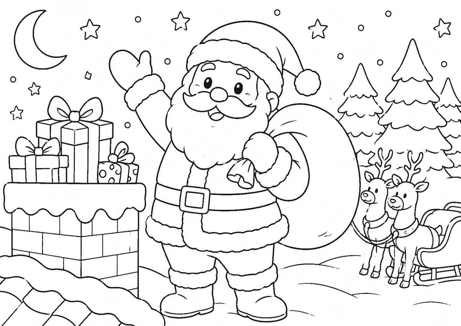 サンタクロース 塗り絵