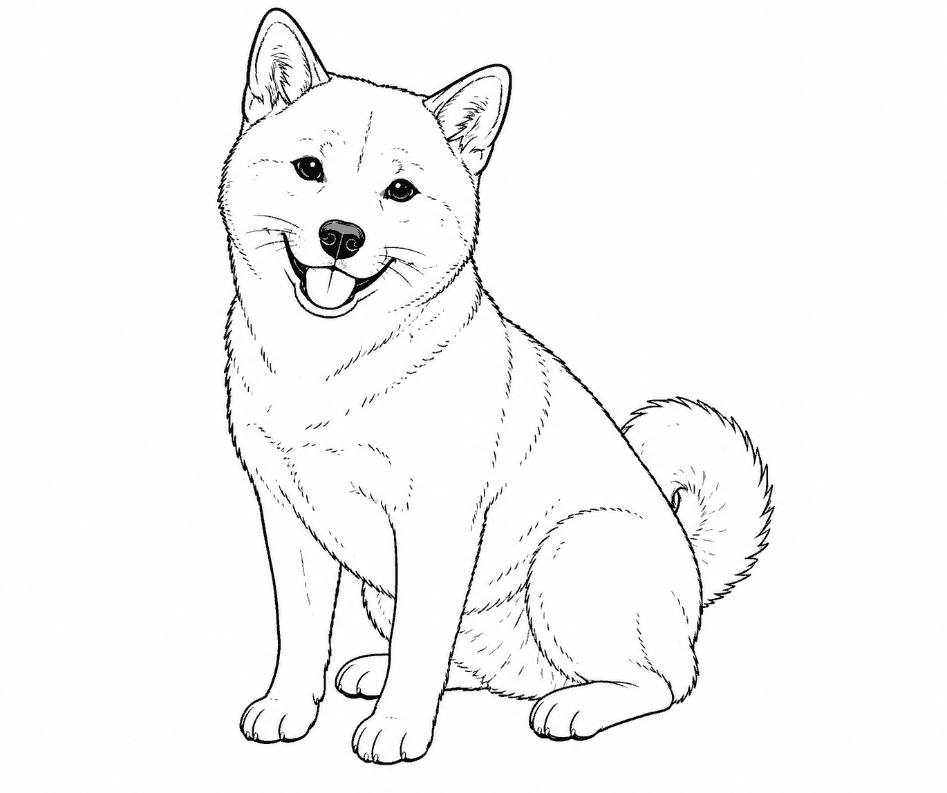 しば犬 塗り絵