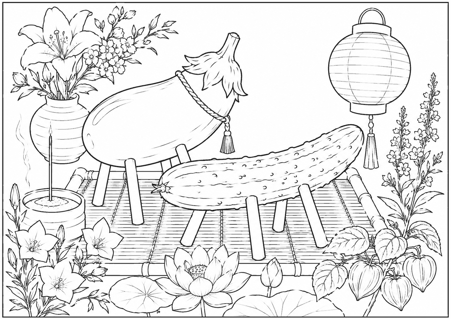 精霊馬 塗り絵