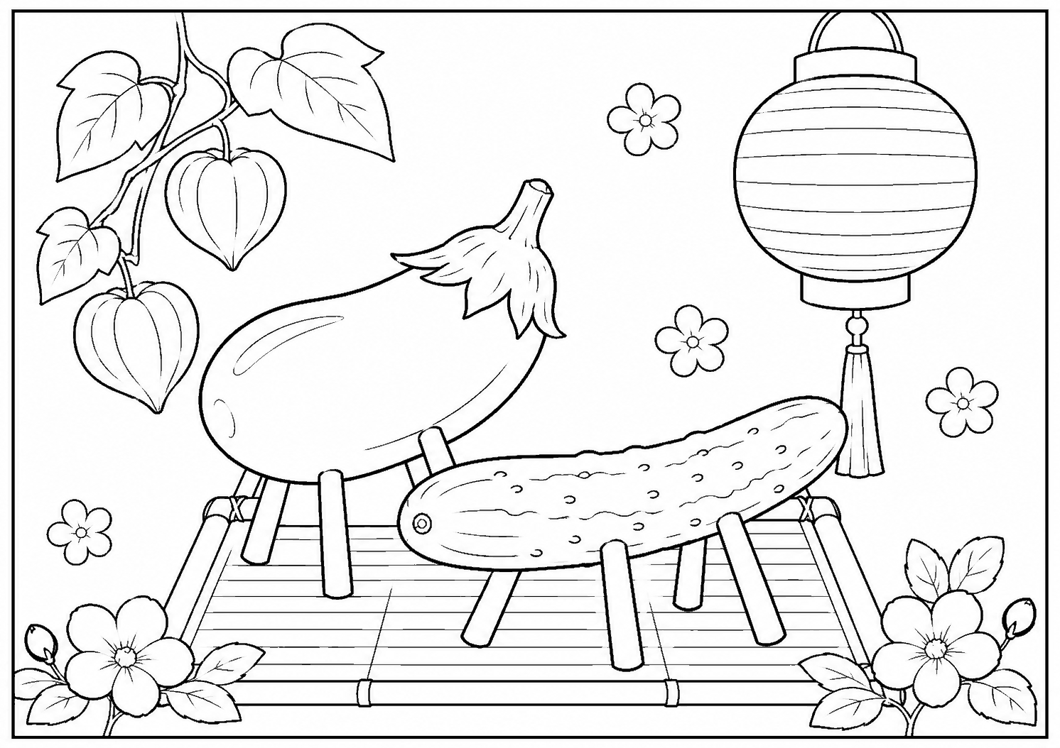 精霊馬 塗り絵