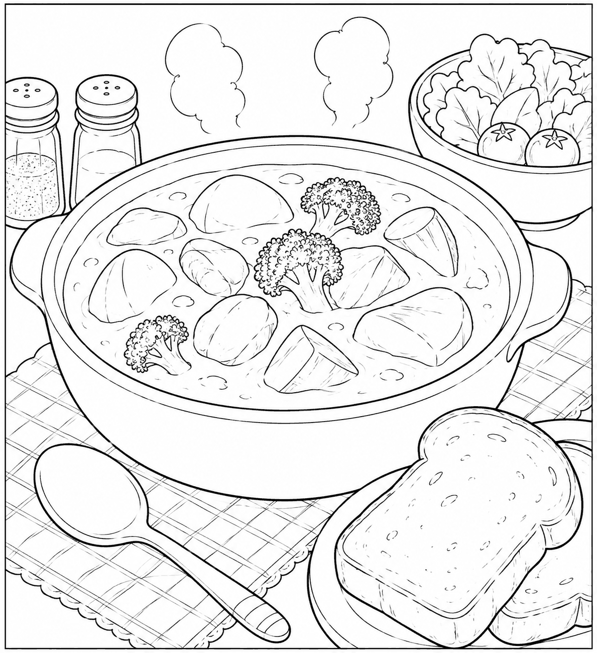 シチュー 塗り絵