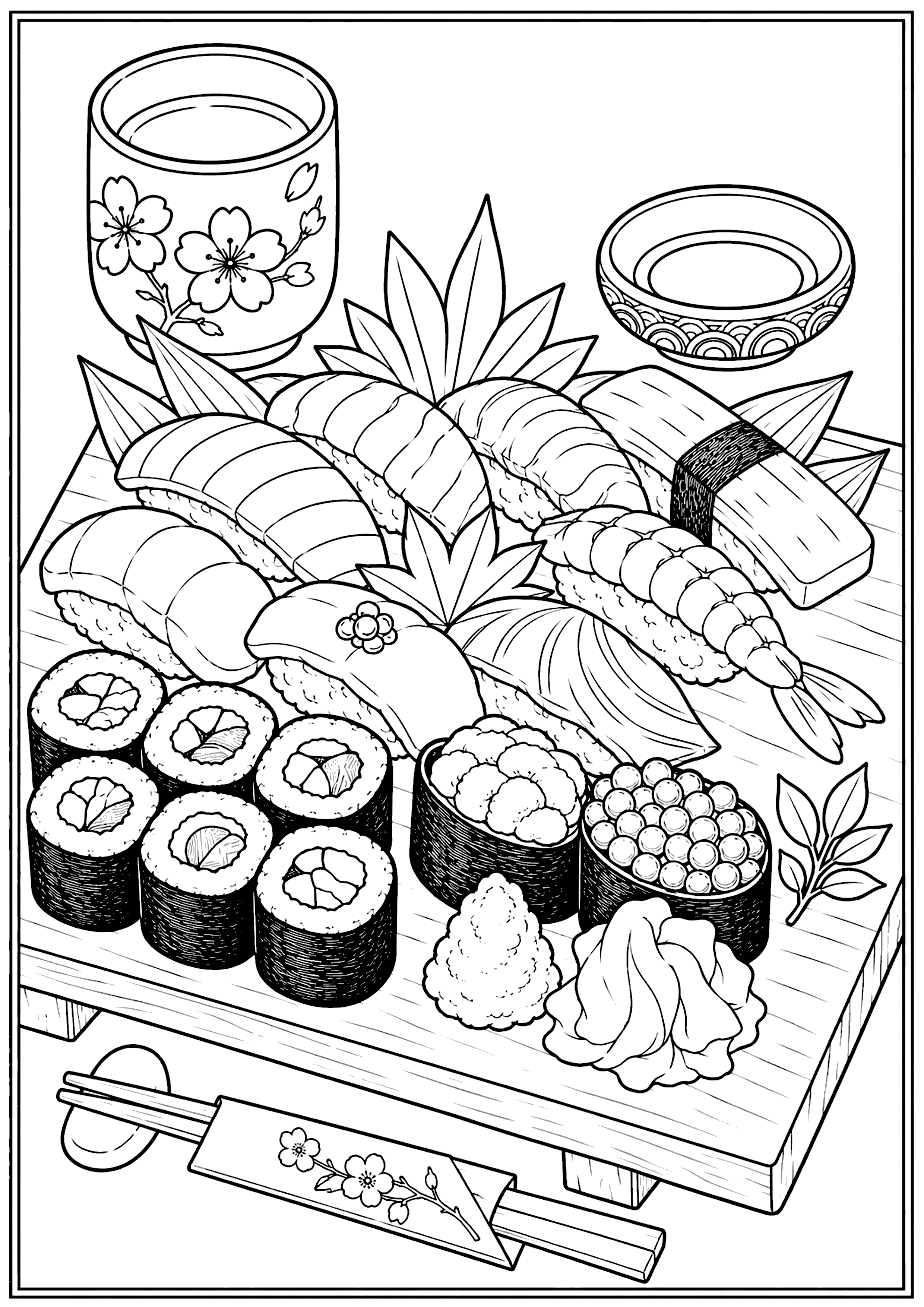 寿司 塗り絵