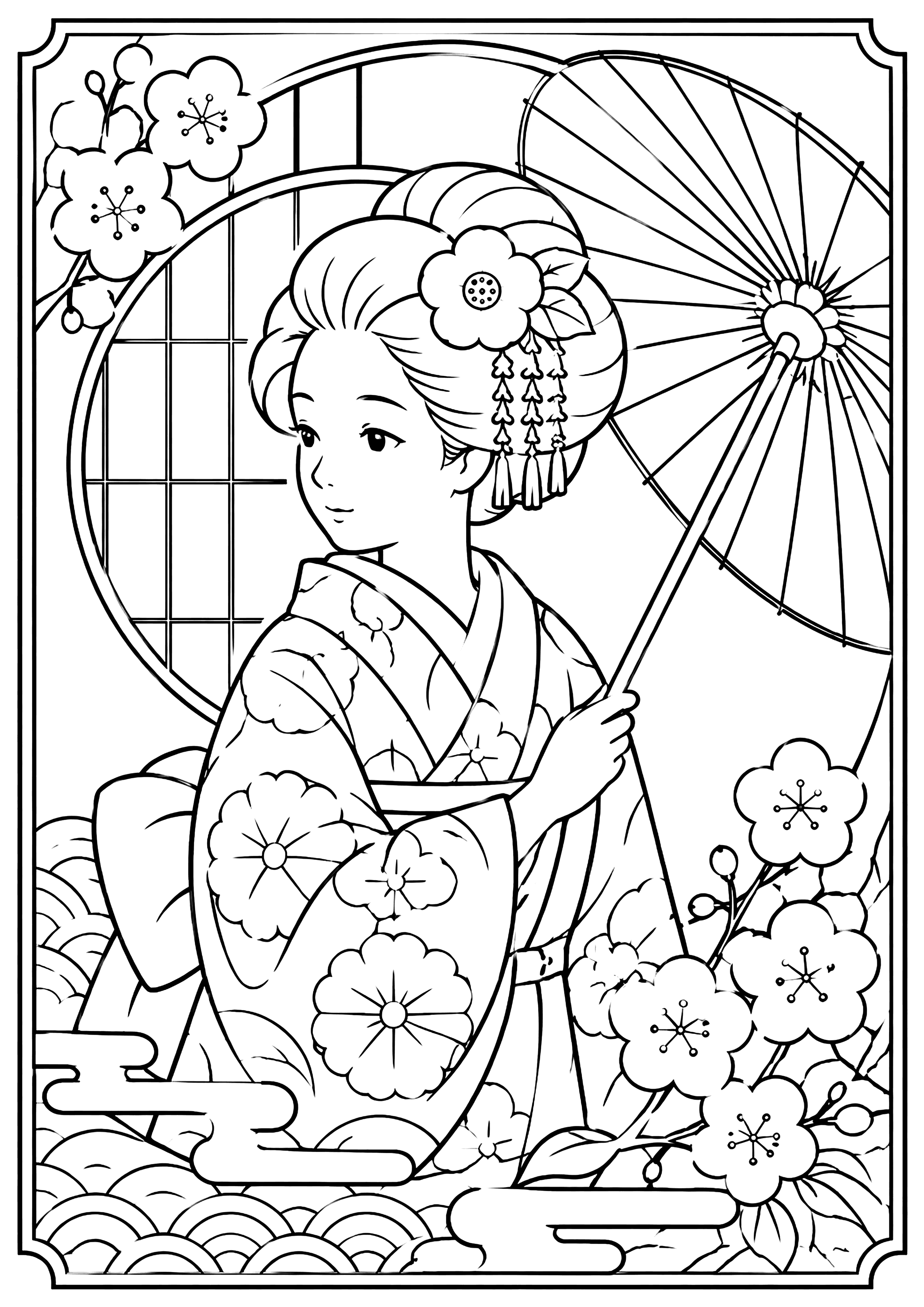 大正ロマン 塗り絵