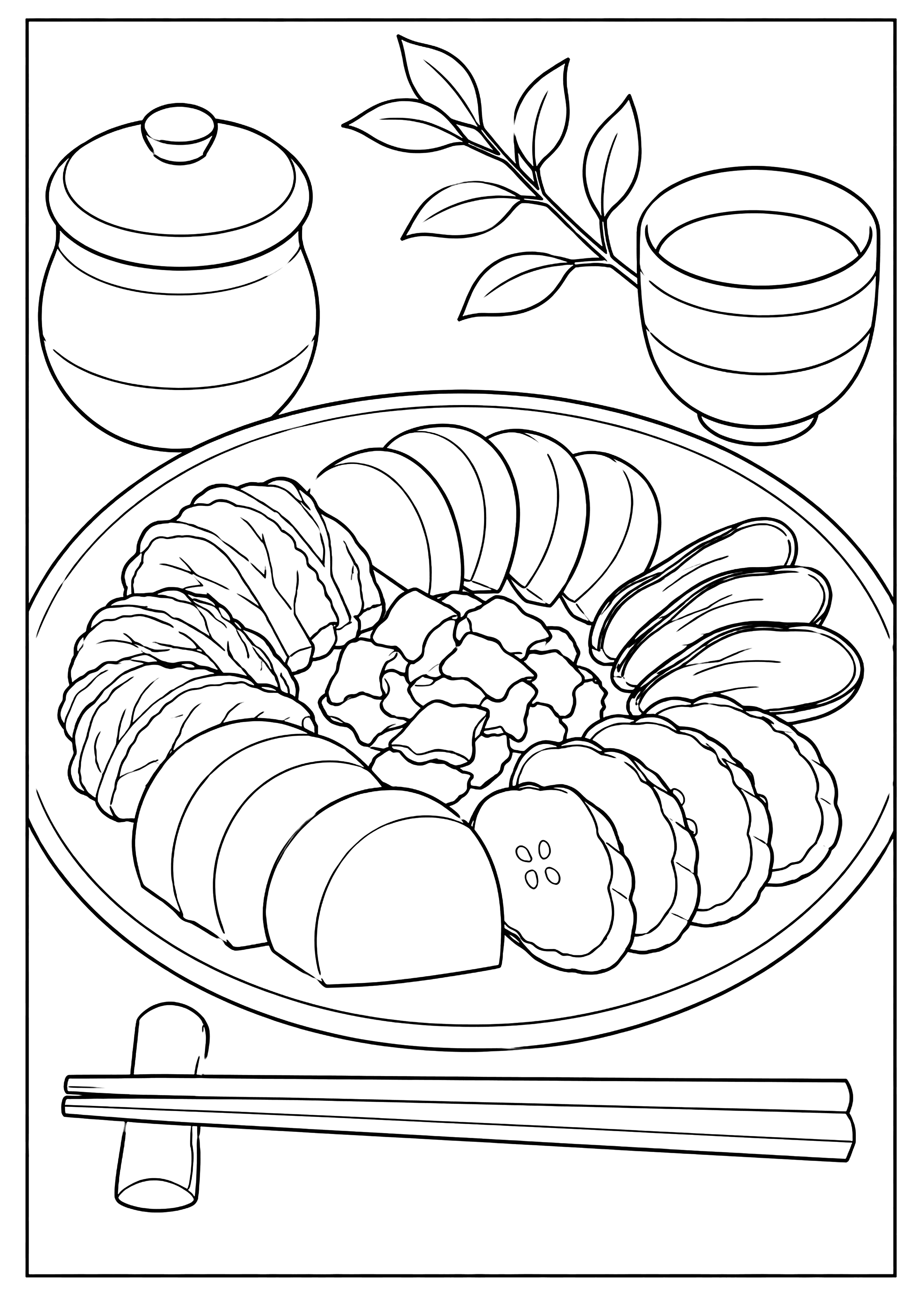 漬物 塗り絵