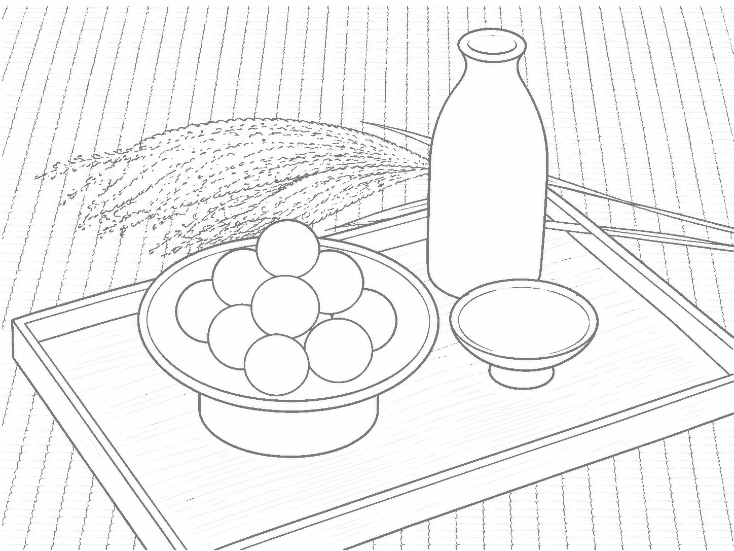 月見 塗り絵