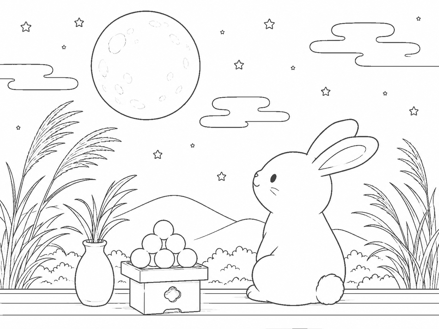 月見2 塗り絵