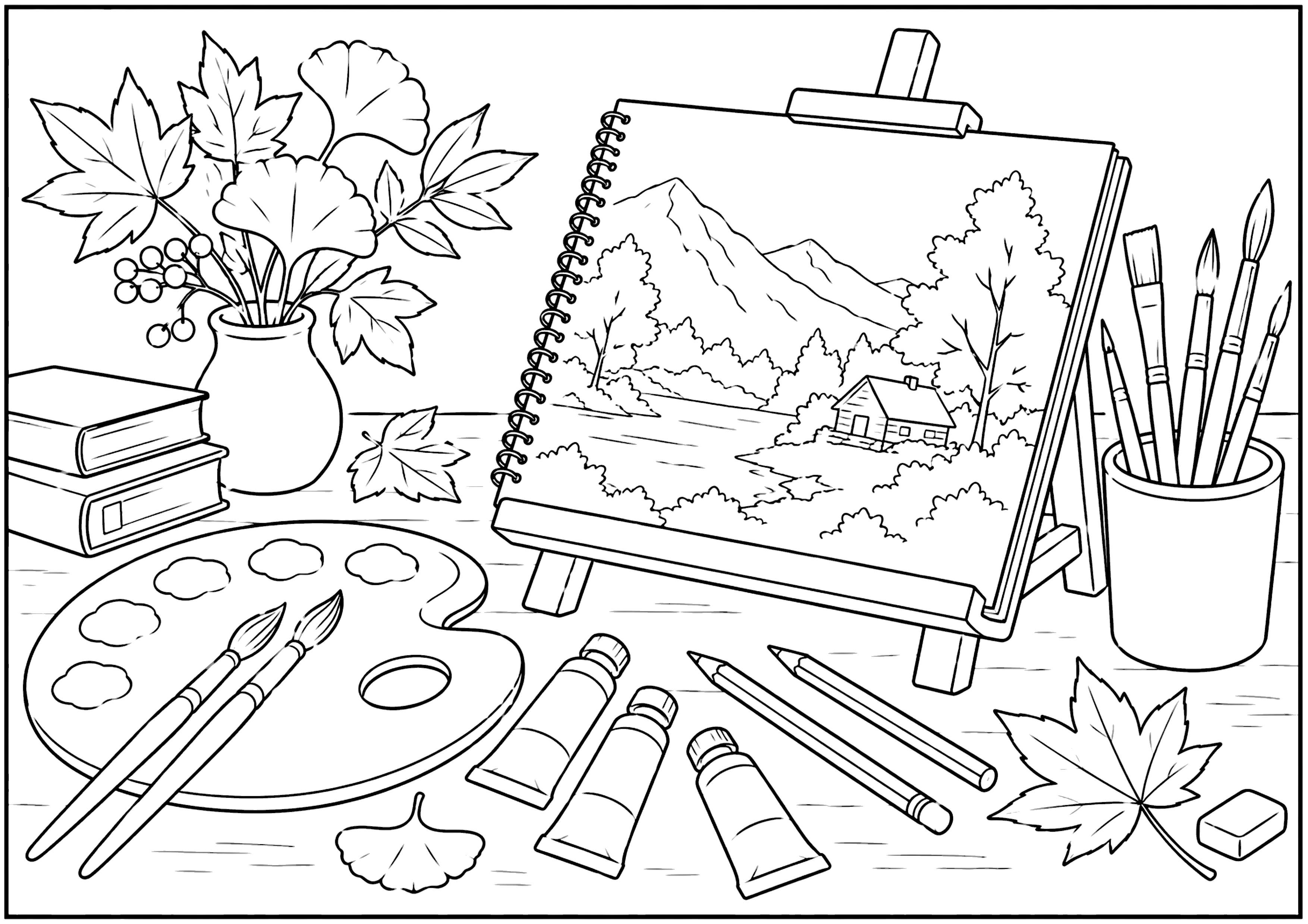 芸術の秋 塗り絵