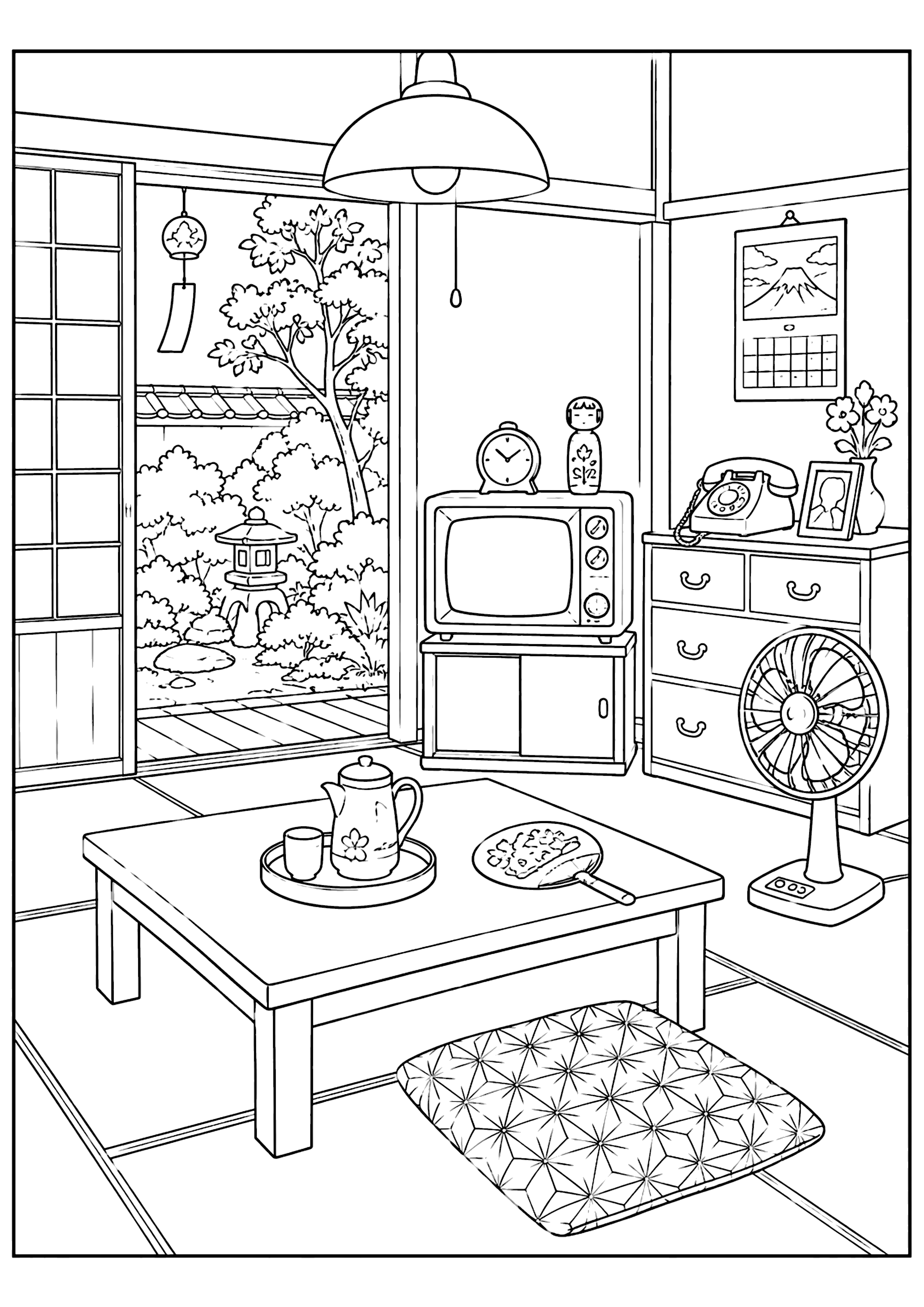 昭和の部屋 塗り絵