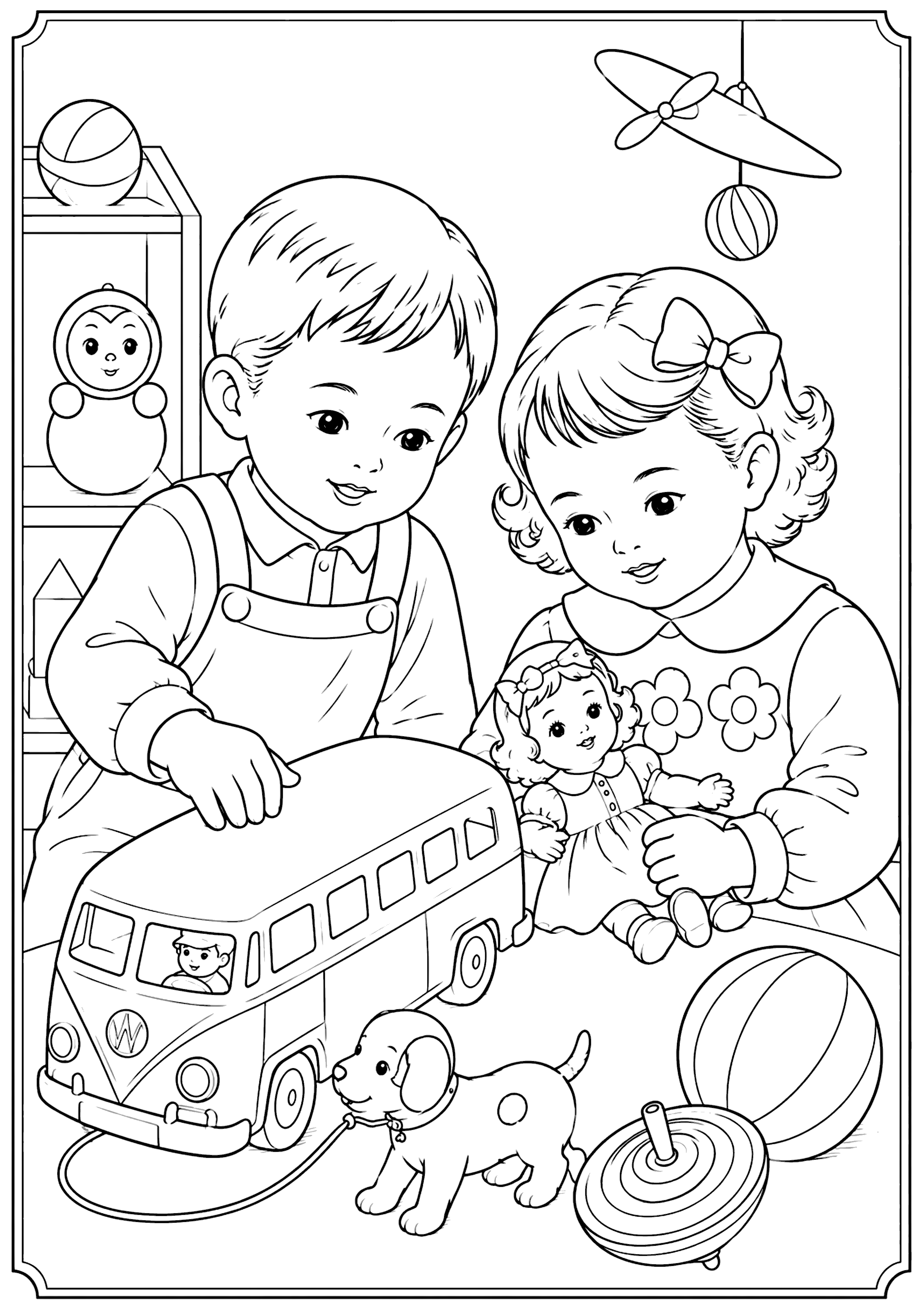 昭和の子供の玩具 塗り絵