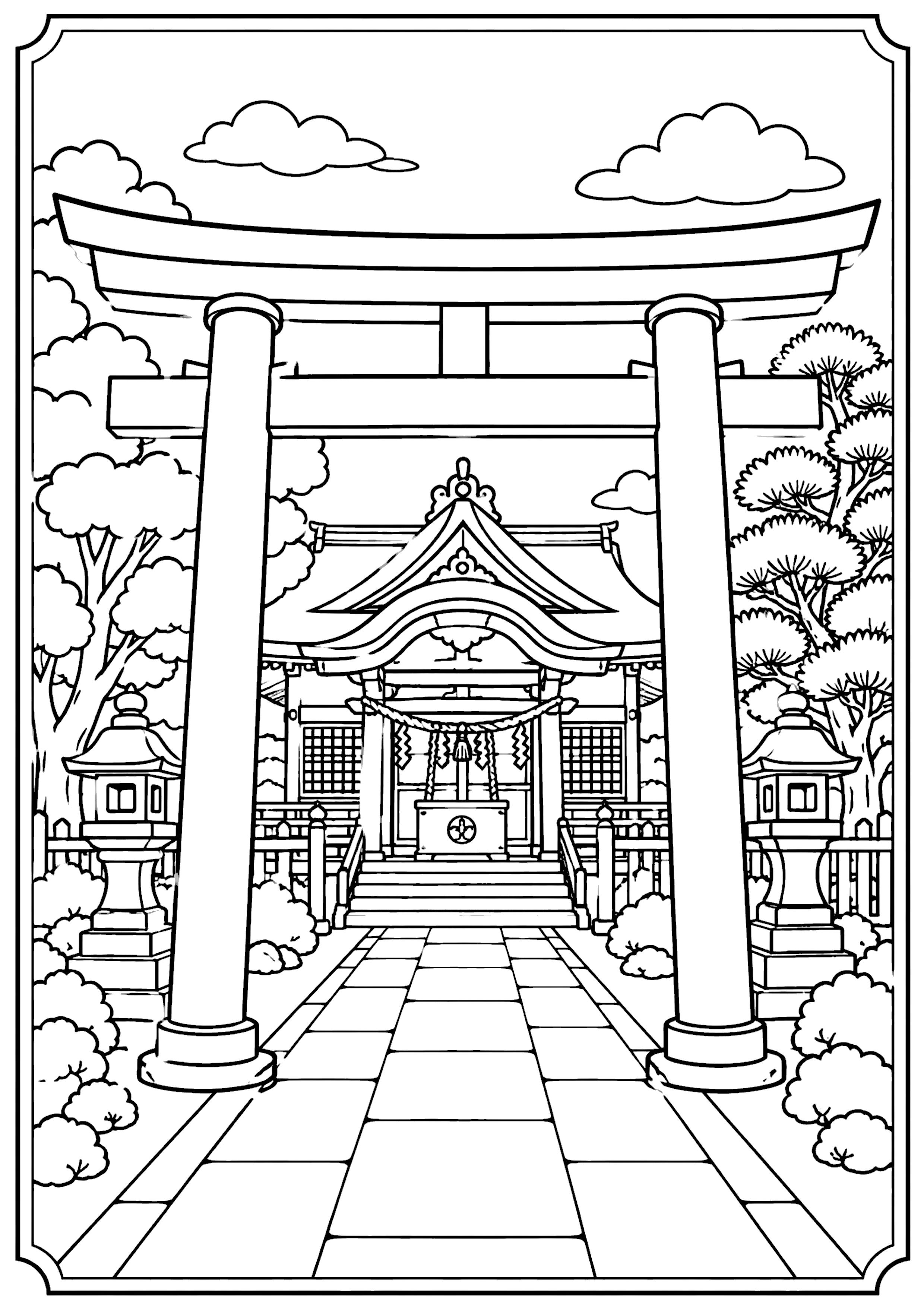 神社 塗り絵
